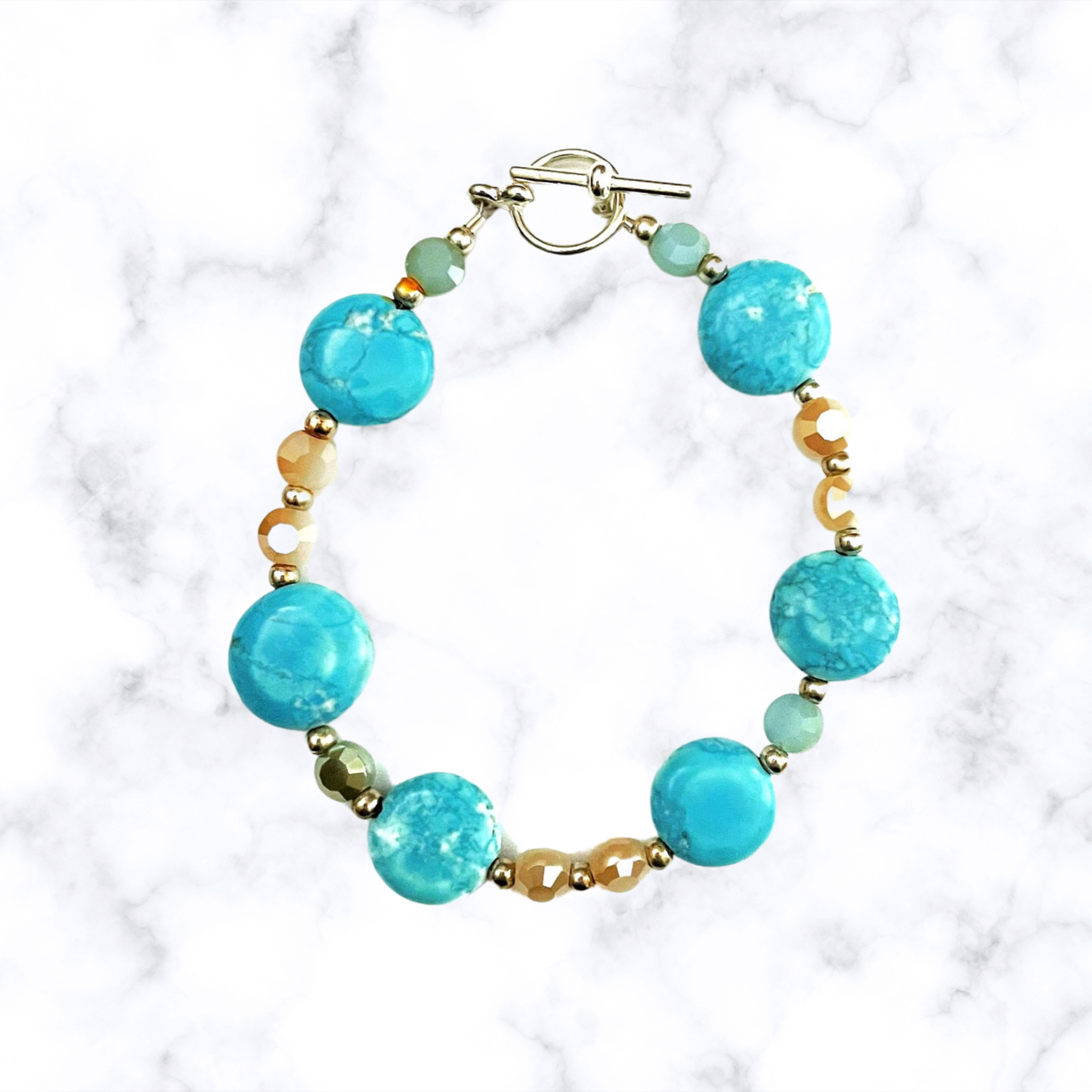 Blue Howlite Wire Bracelet