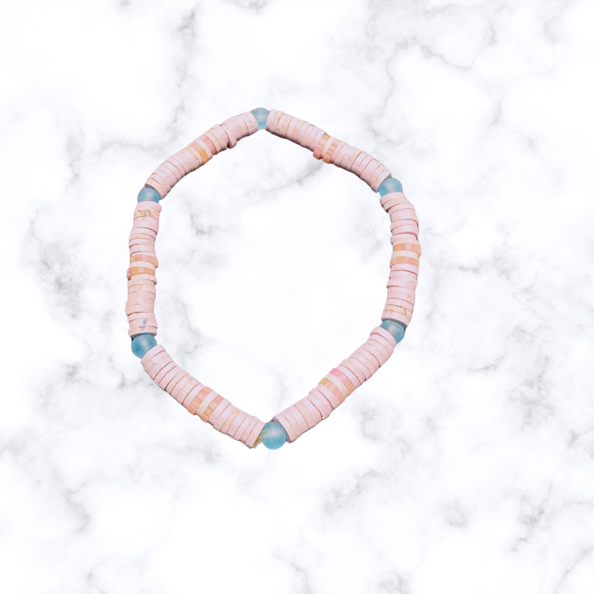 Pink Heishe Stretchy Bracelet