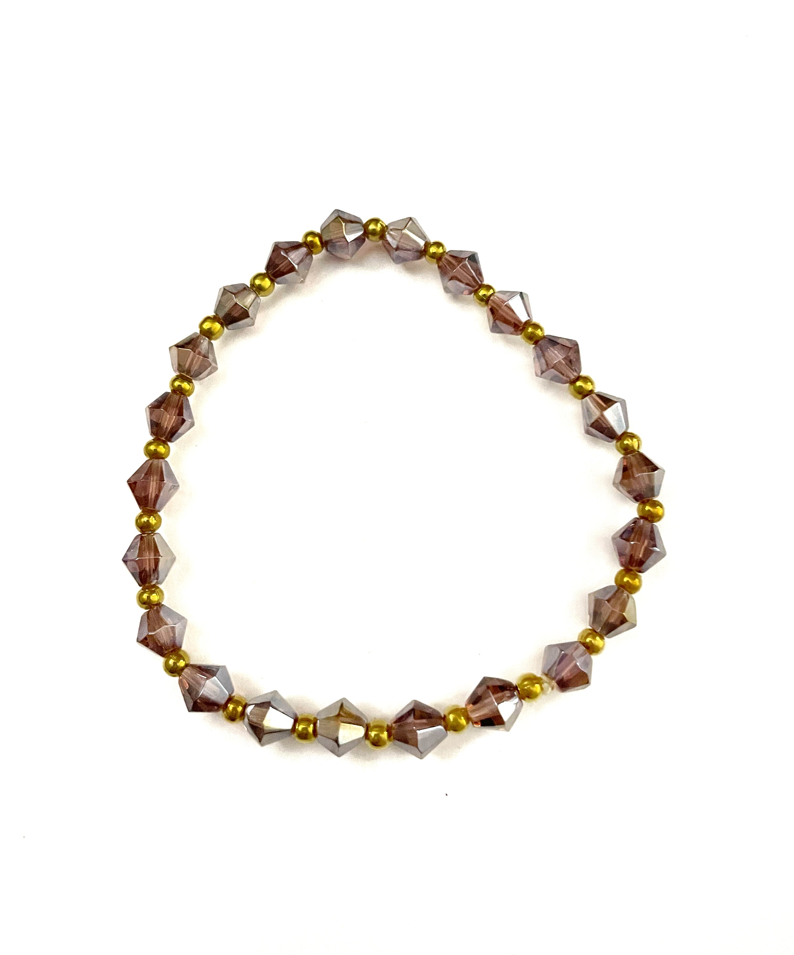 Purple Bicone Stretchy Bracelet - Multiple Options