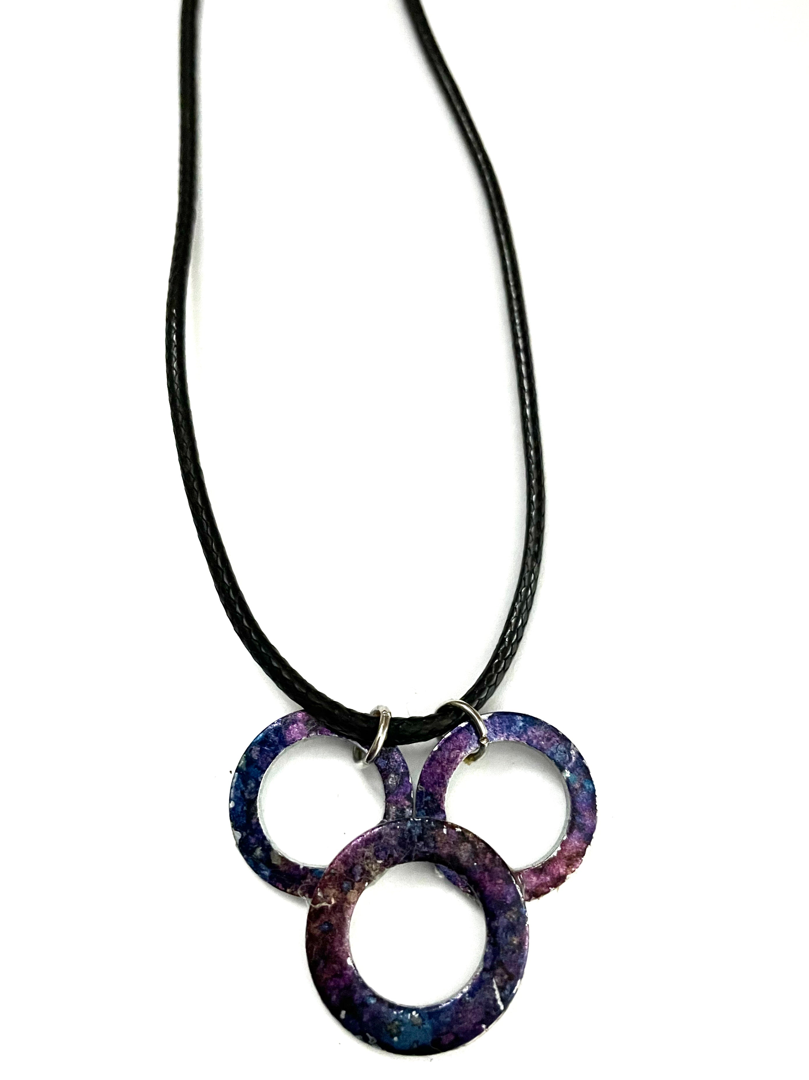 Purple and Blue 3 Washer Necklace