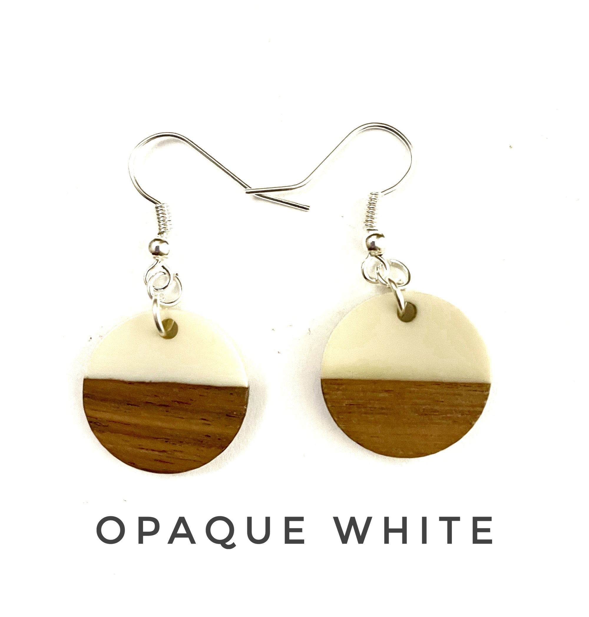 Small Circle Resin & Wood Earrings