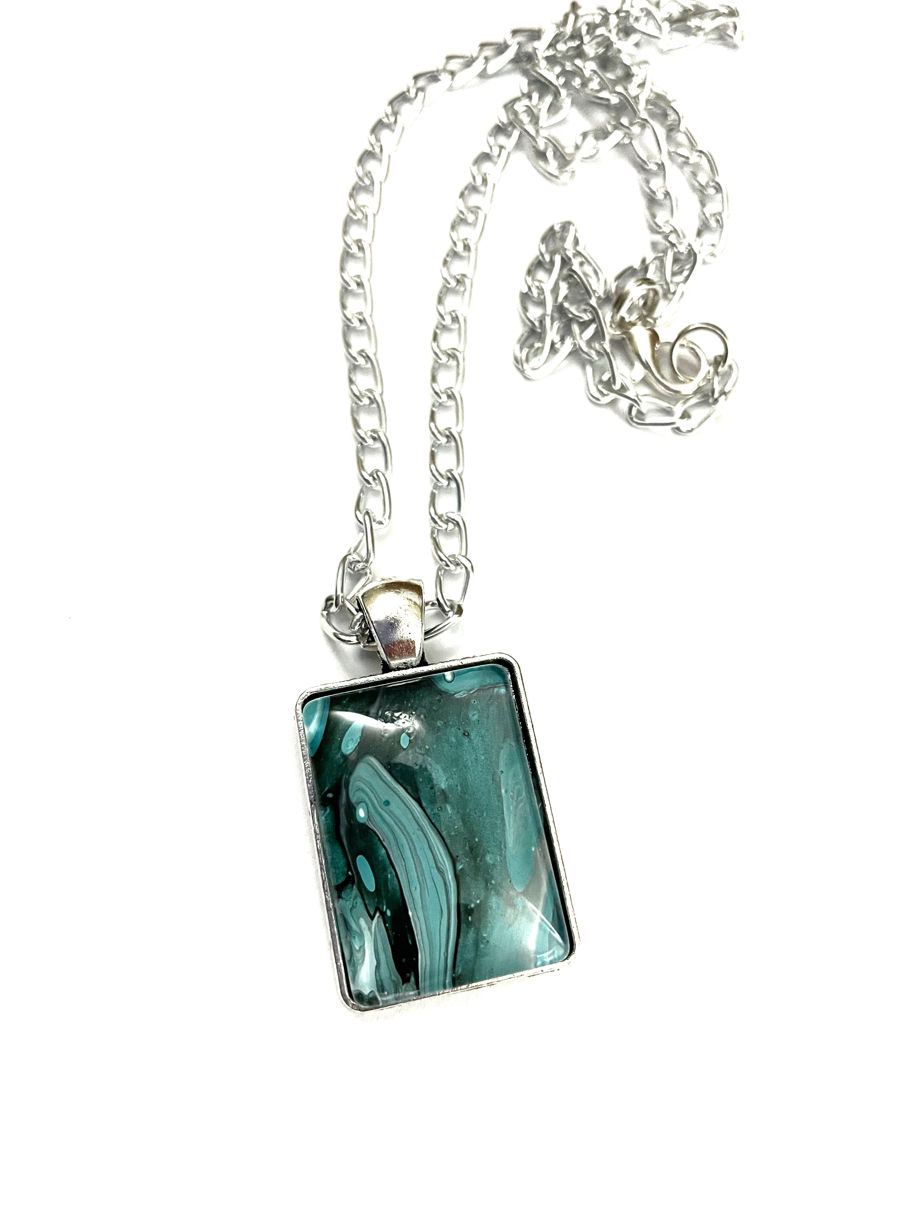 Teal Acrylic Necklaces