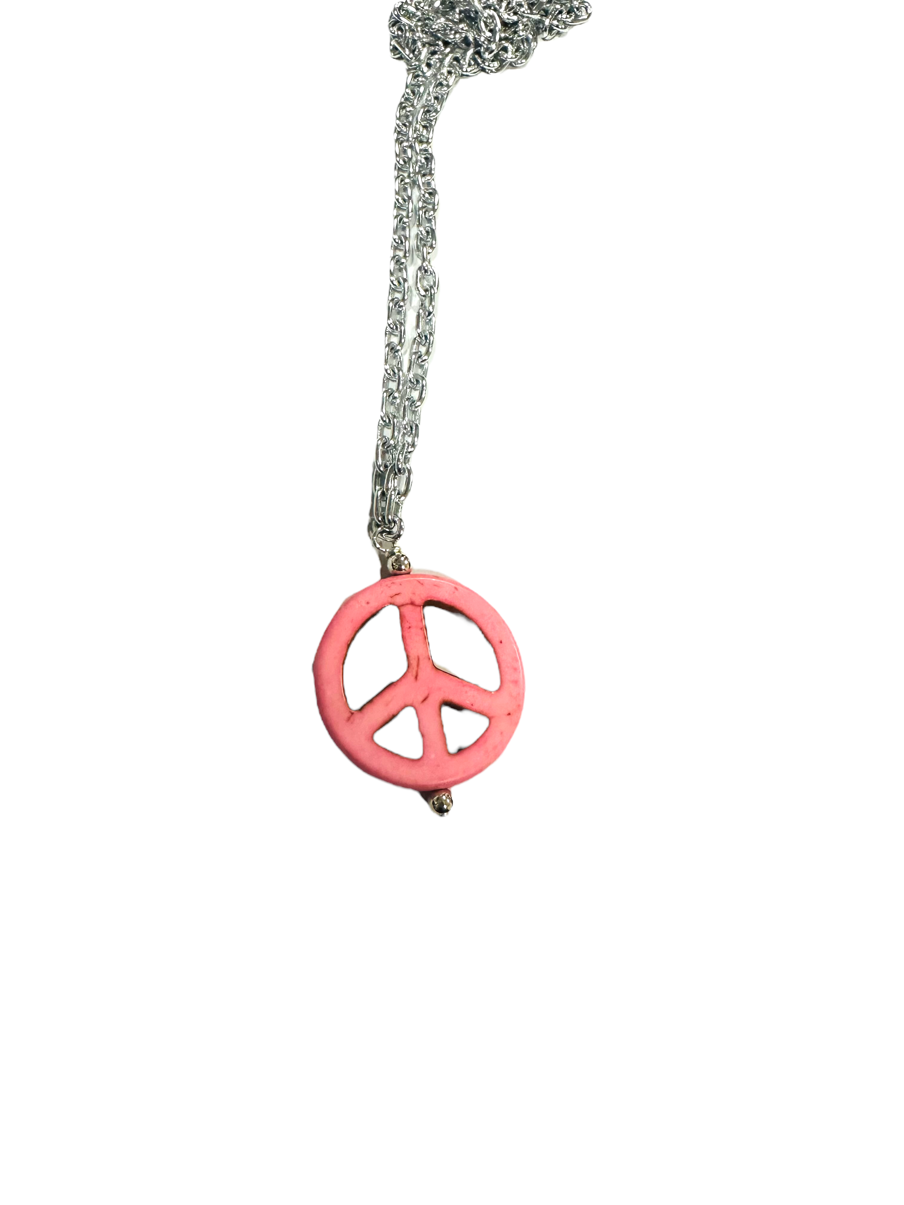 Peace Symbol Howlite Necklace