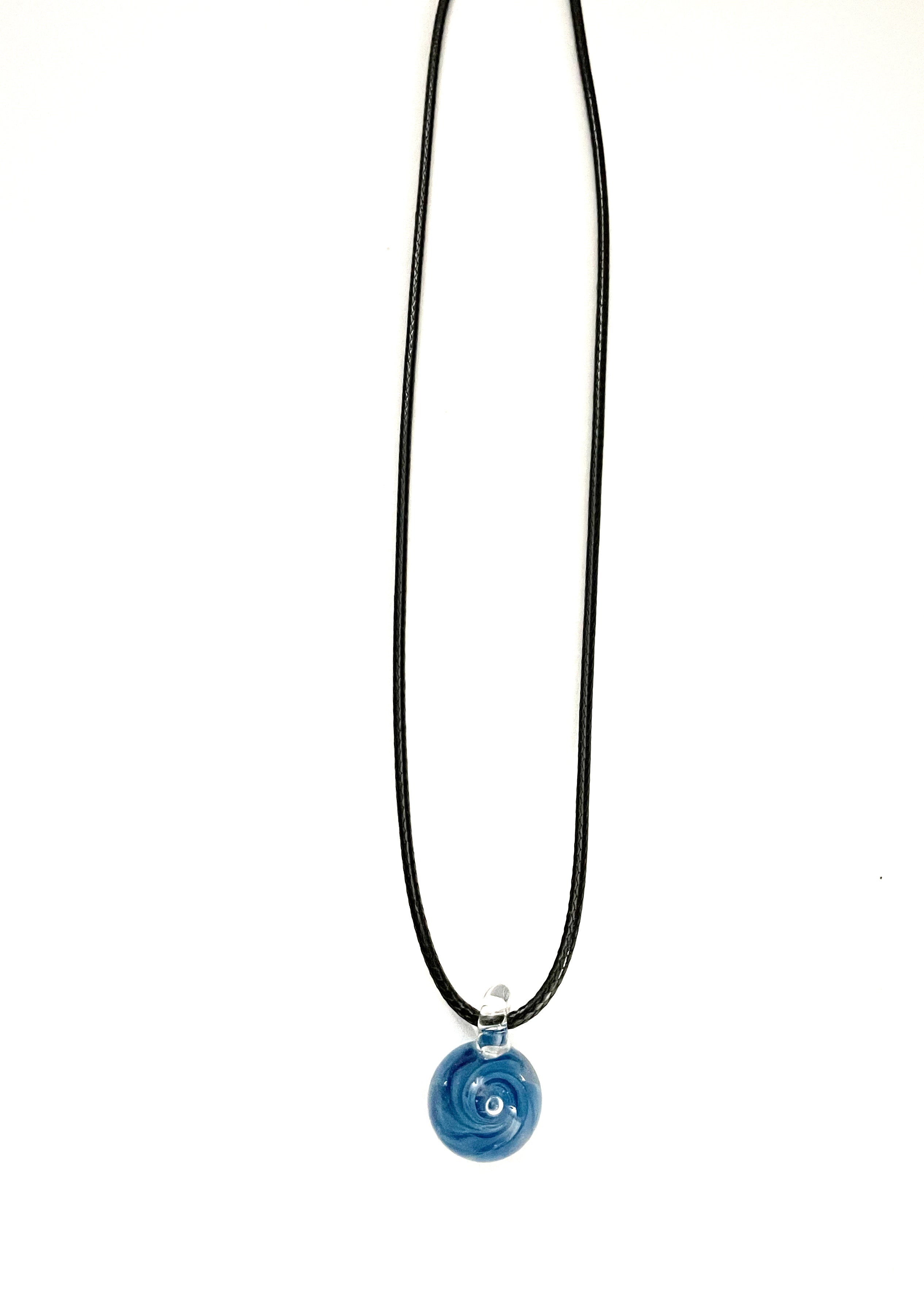 Shades of Blue Swirl Glass Necklace