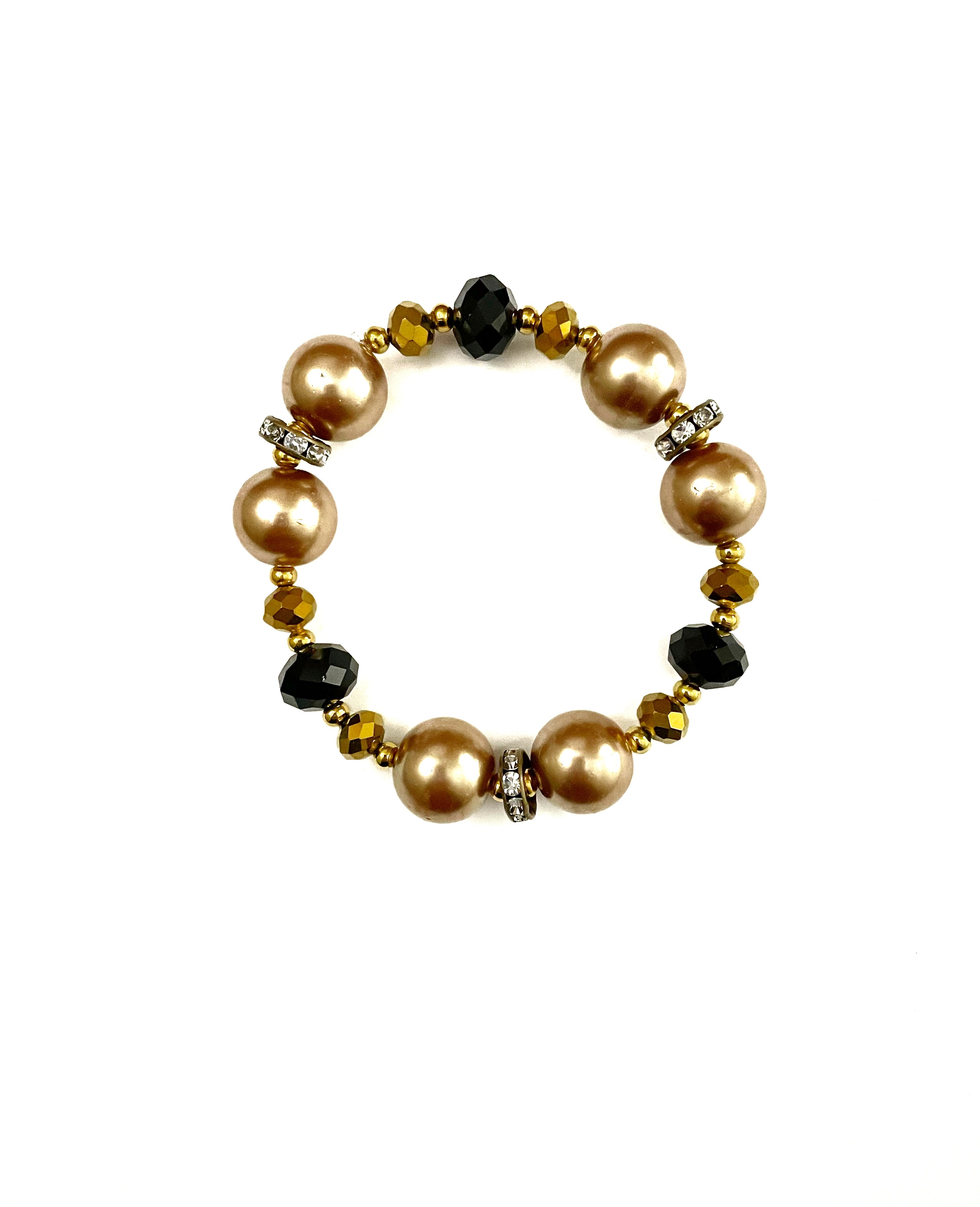 Fall Vibe Glass Pearl Stretchy Bracelet