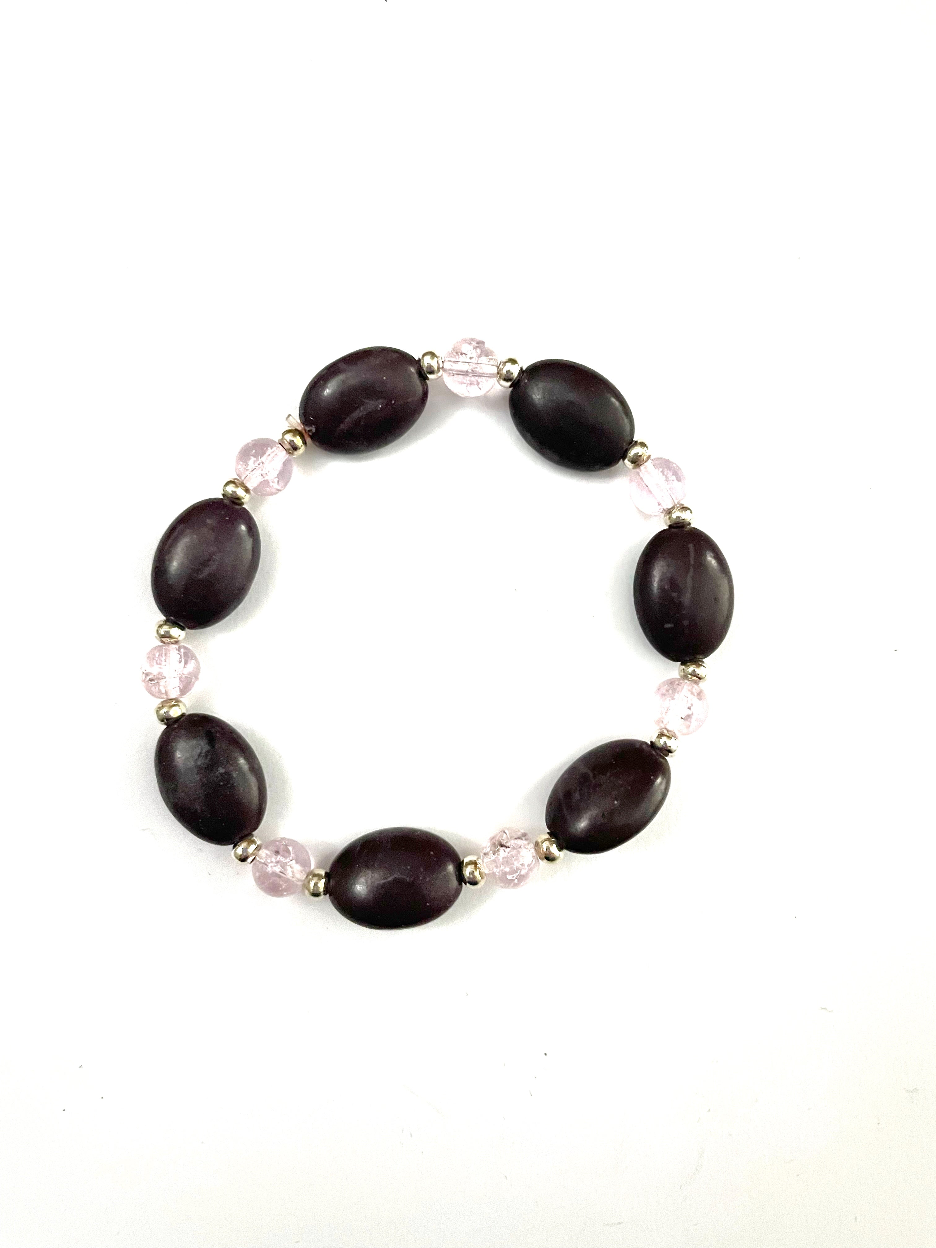 Dark Purple and Pink Stretchy Bracelet