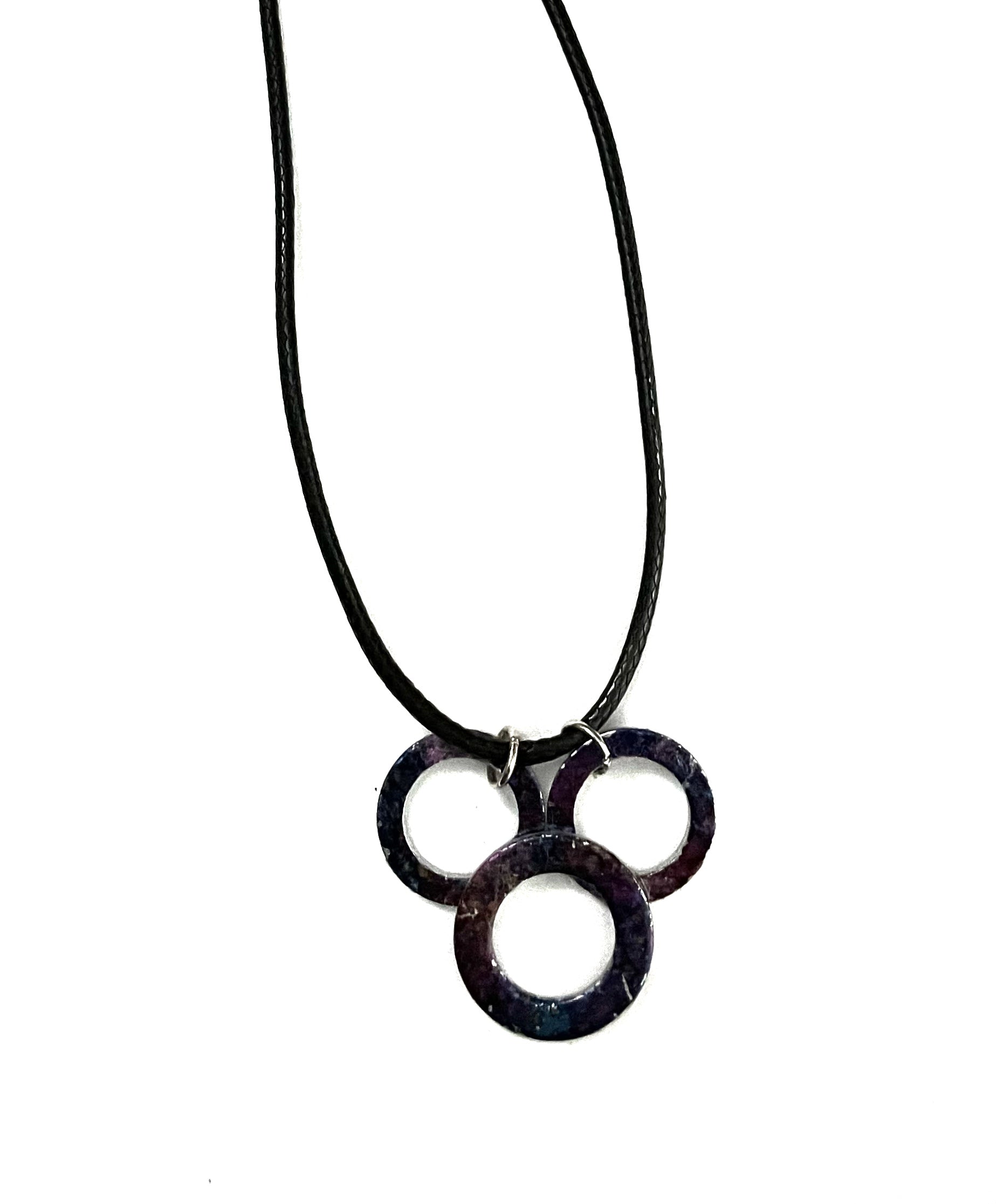 Purple and Blue 3 Washer Necklace