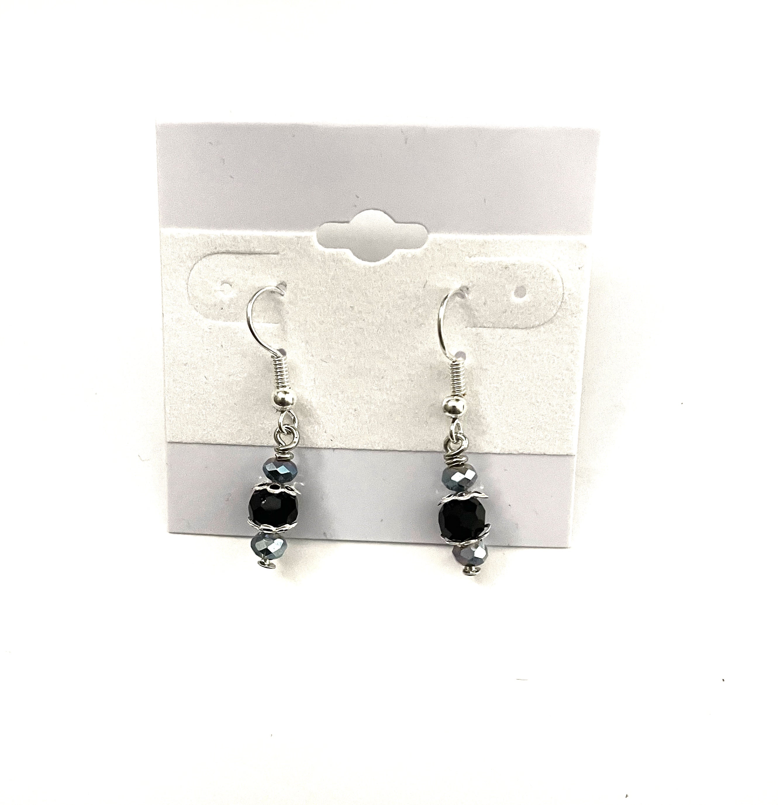 Unique Black Glass Earrings