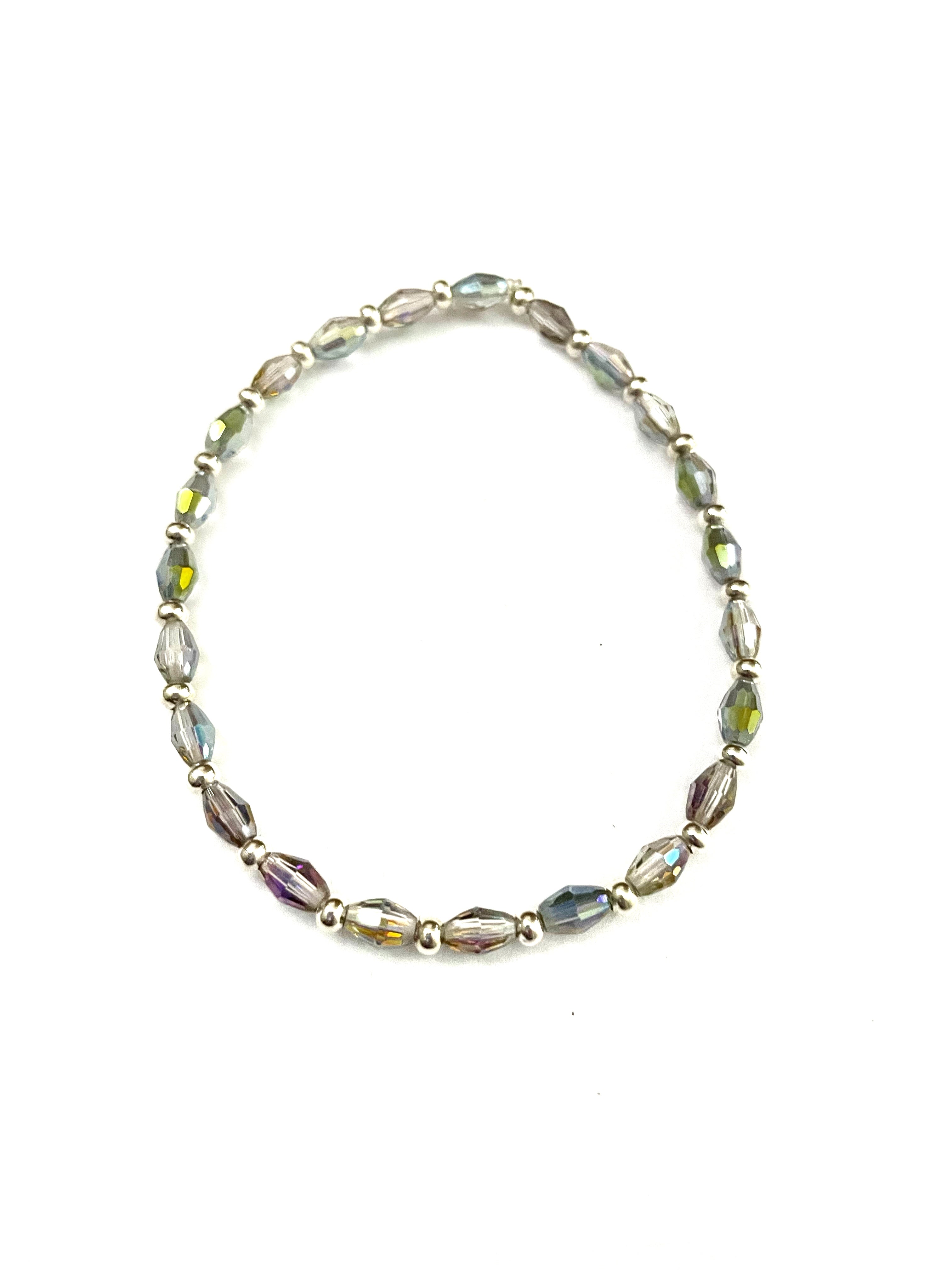 Purple Long Bicone Stretchy Bracelet - Multiple Options