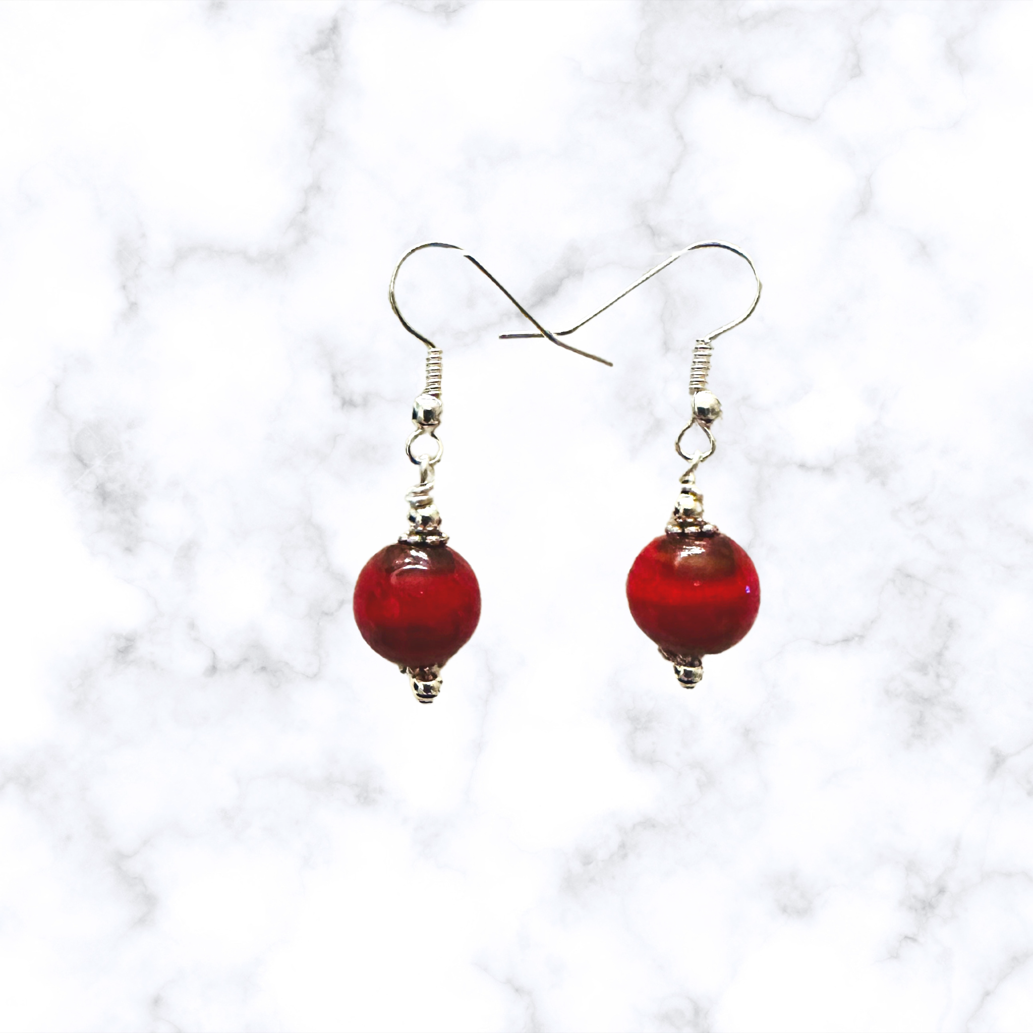 Red Glass Earrings
