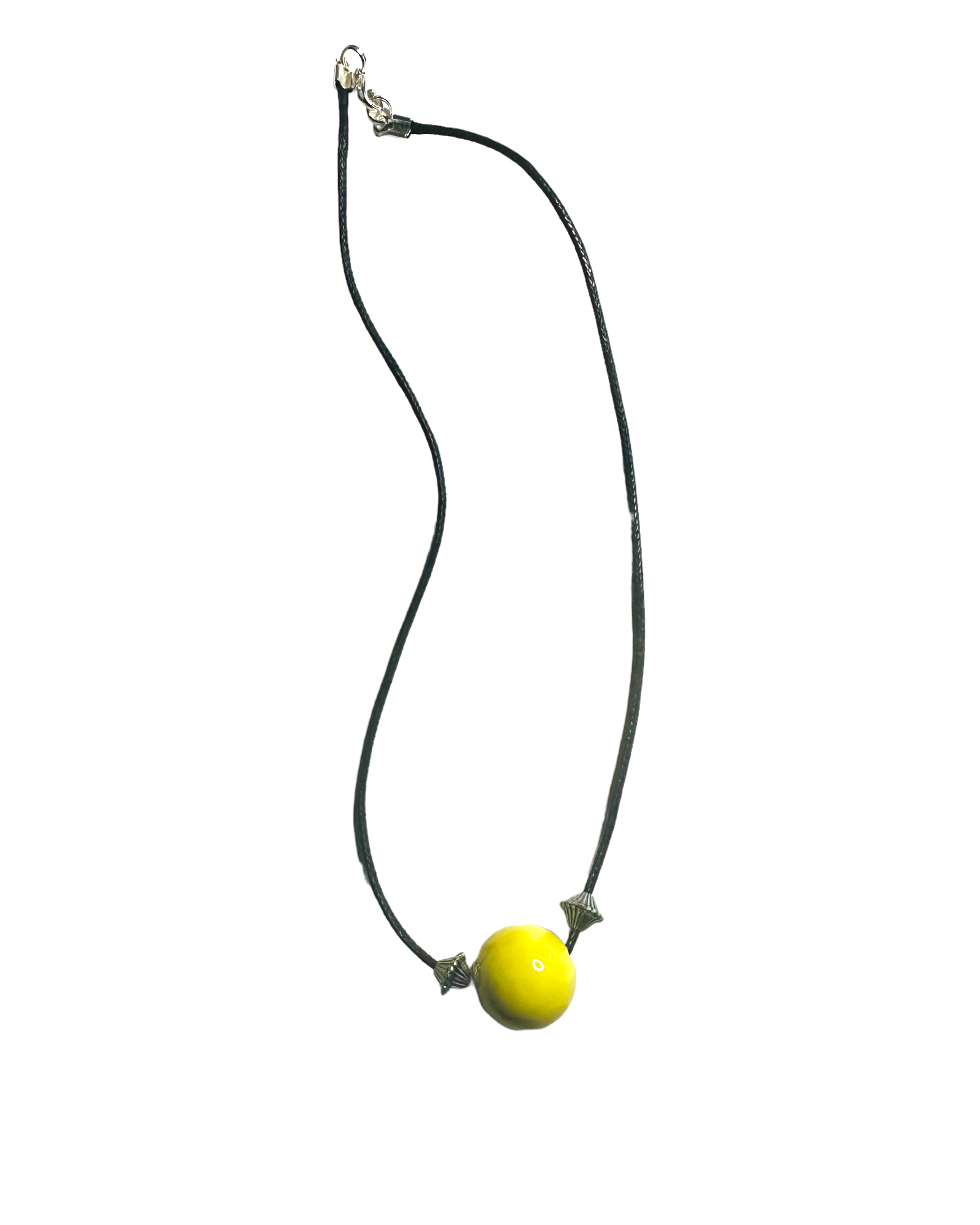 Yellow Ceramic Circle Necklace