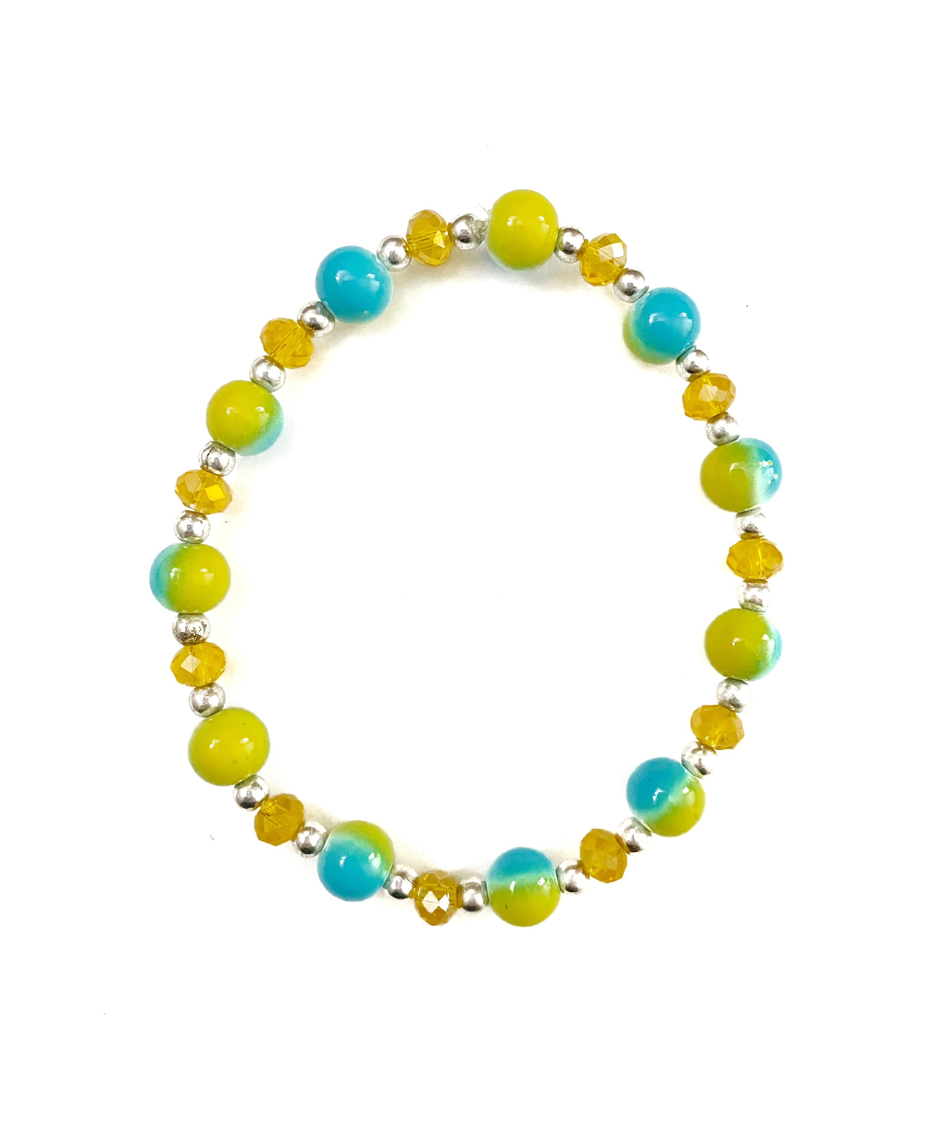Blue and Yellow Stretchy Bracelet