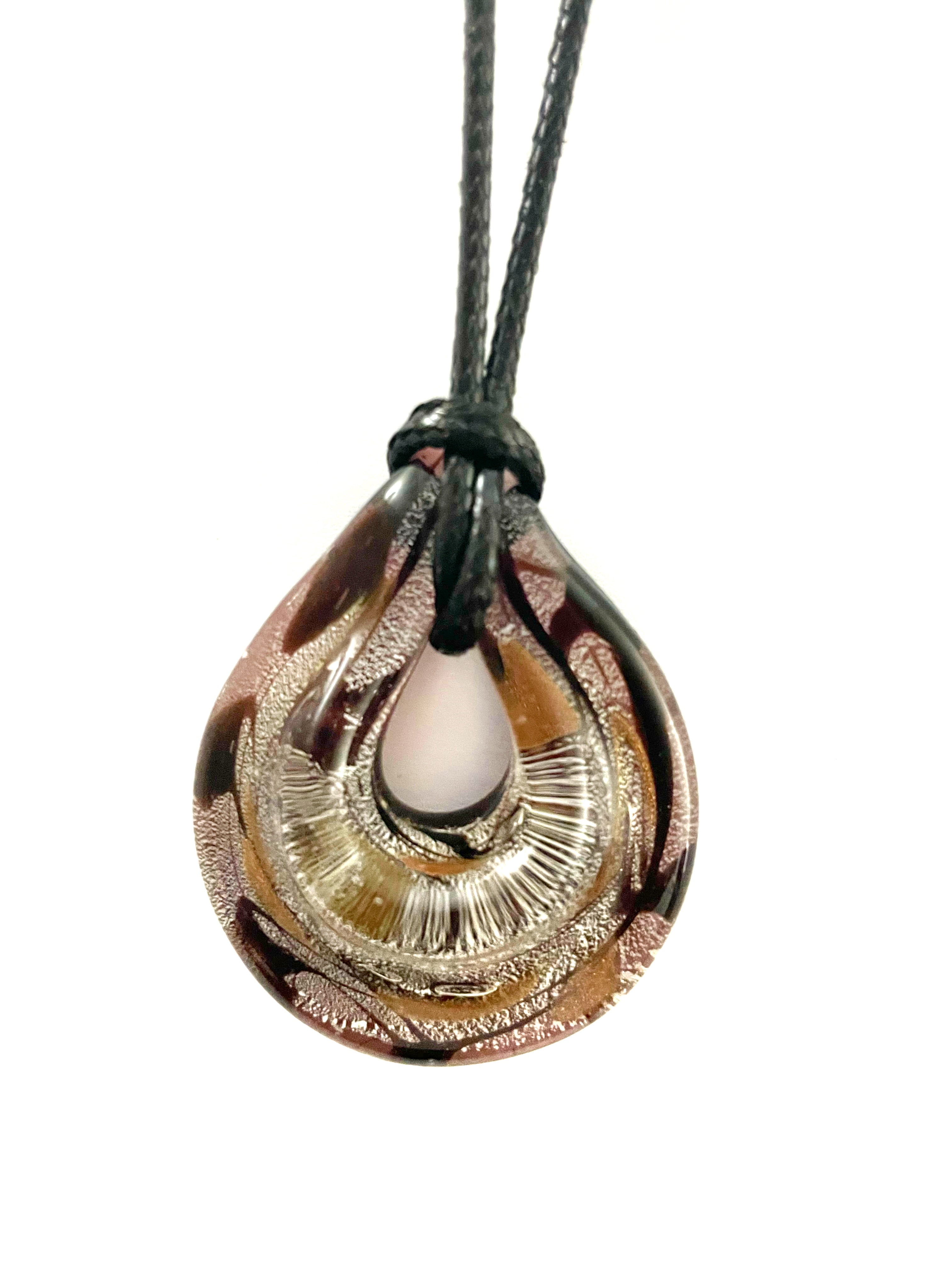 Silver with Gold Glass Necklace