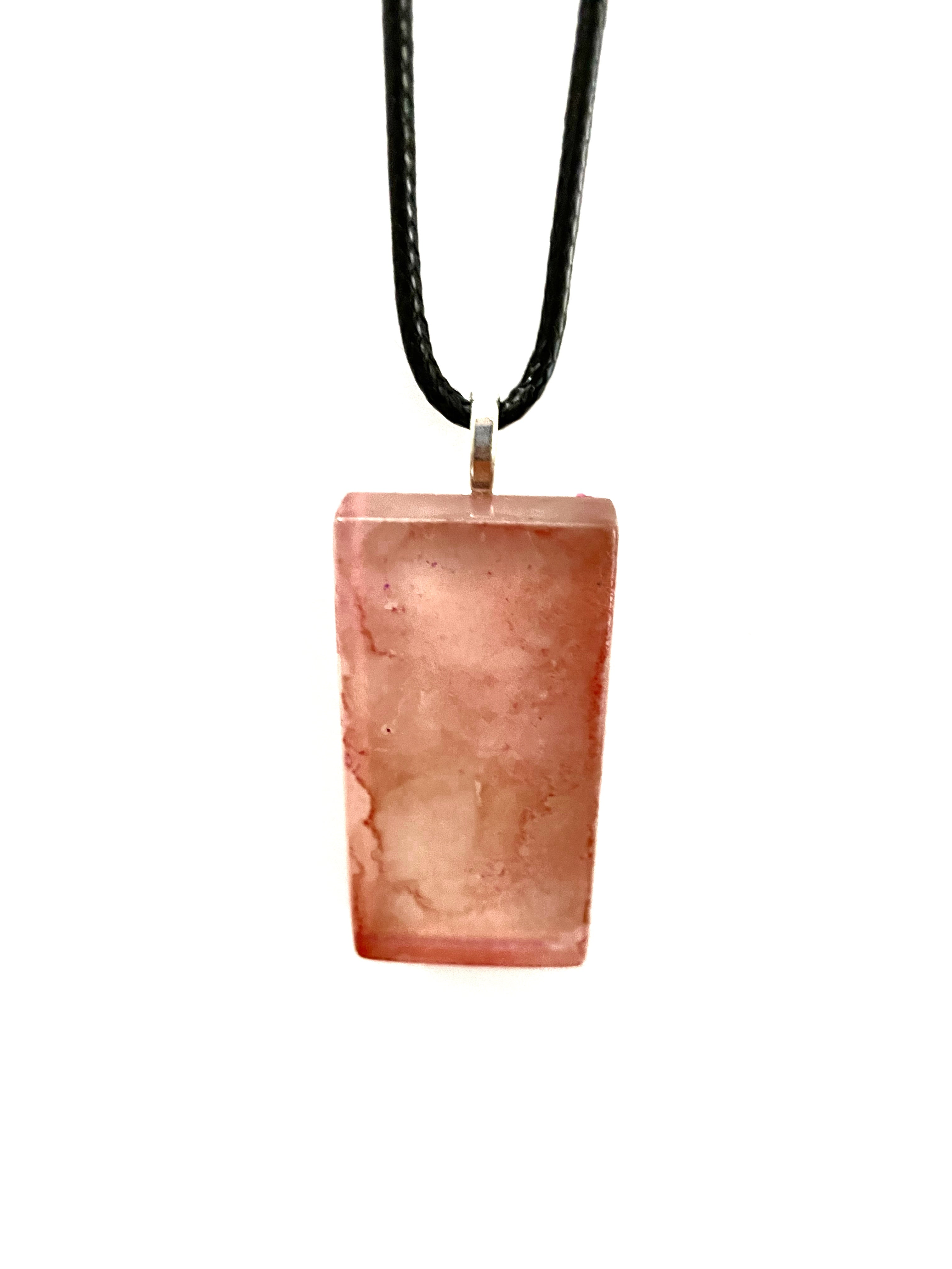 Red Rectangle Tile Necklace