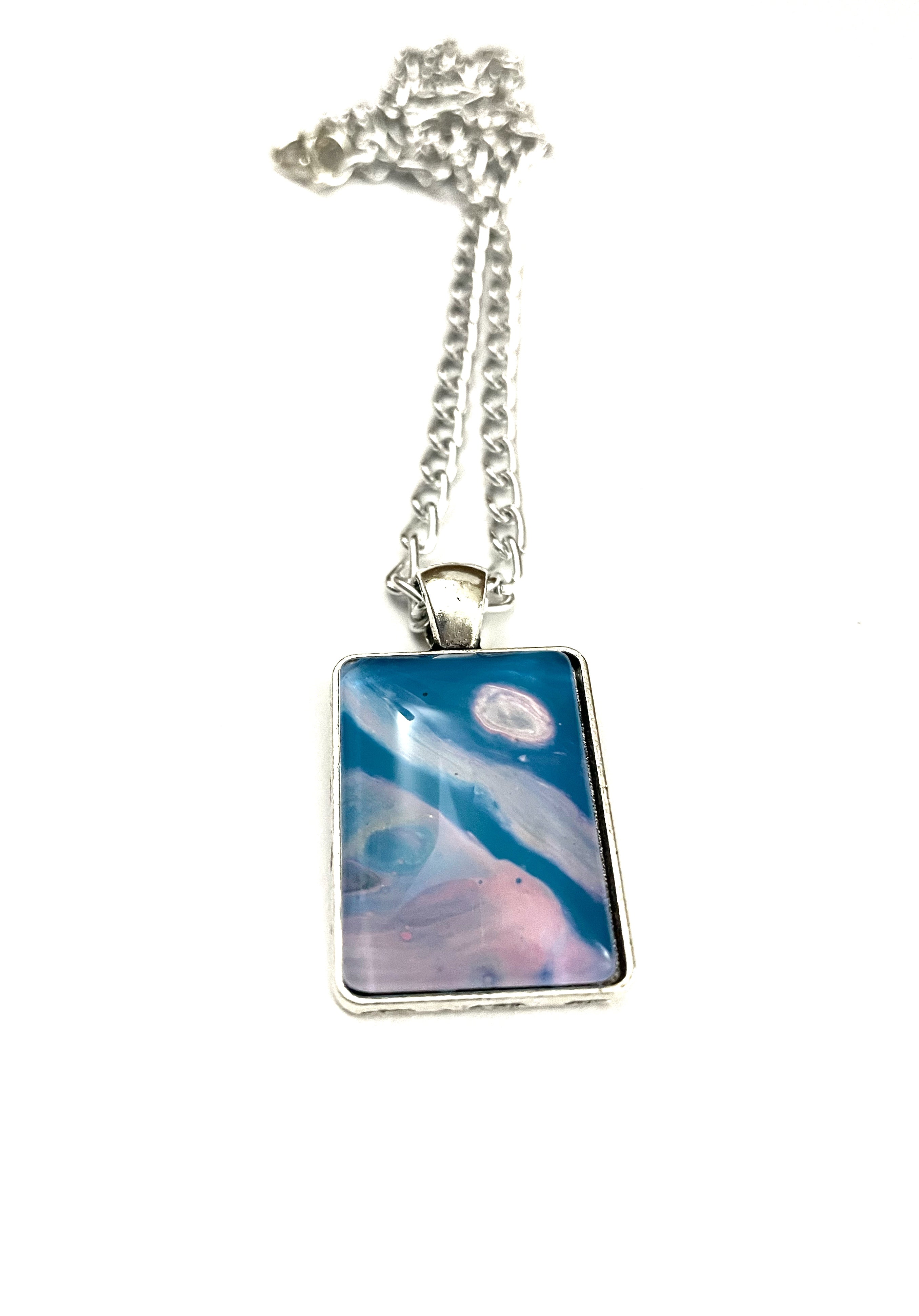 Blue, Pink and Black Acrylic Necklaces