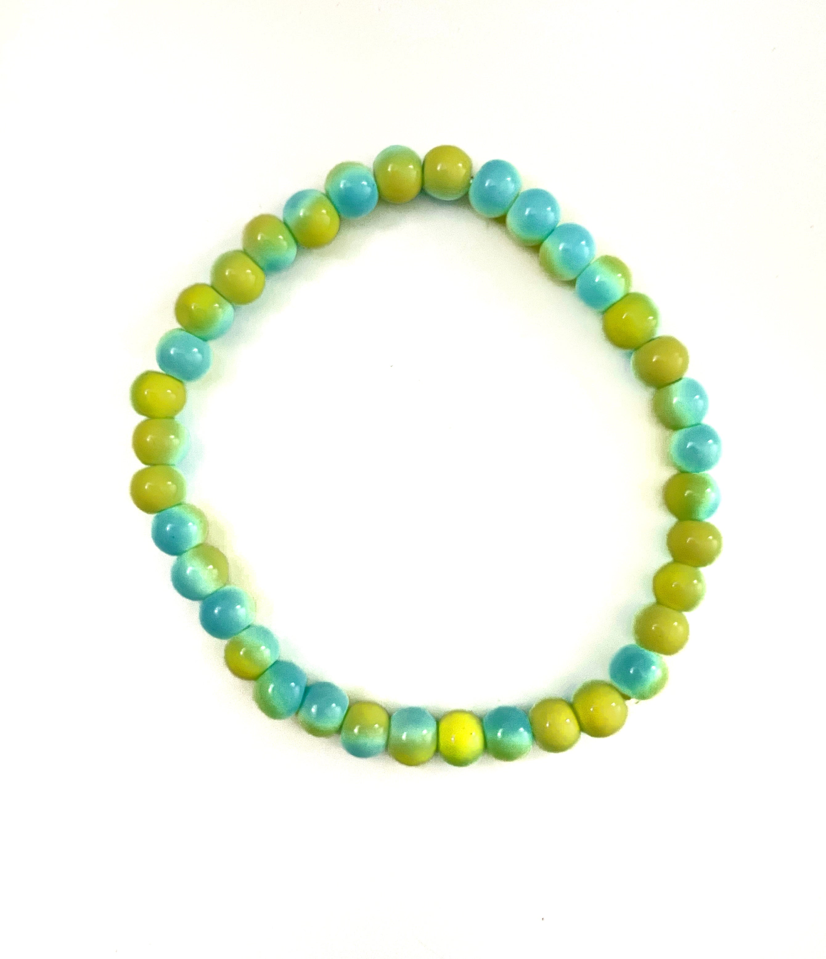 Blue and Yellow Stretchy Bracelet