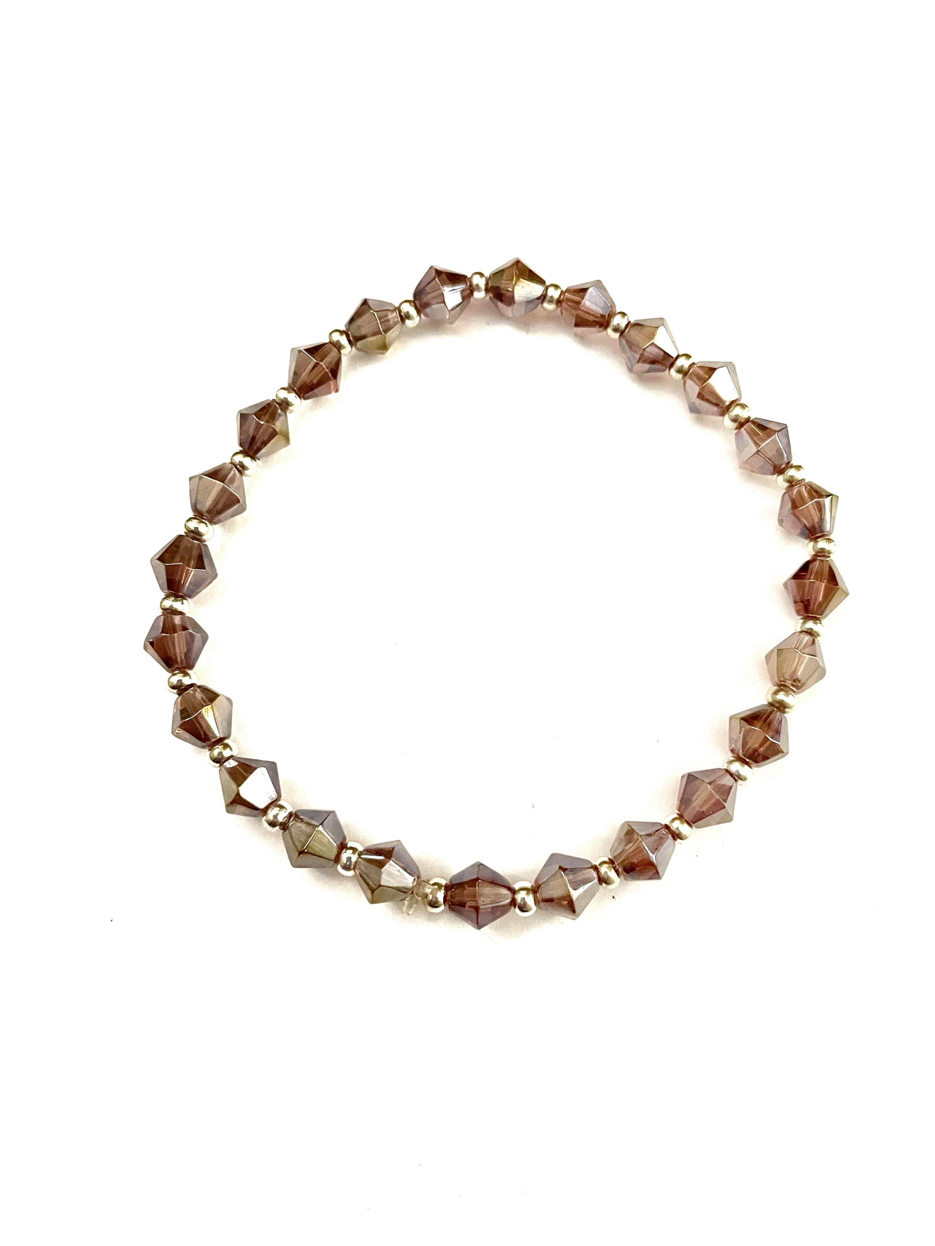 Purple Bicone Stretchy Bracelet - Multiple Options