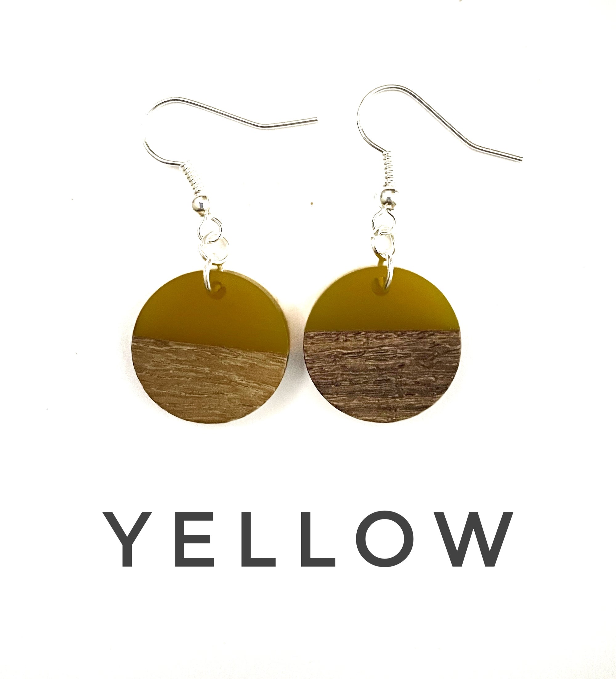Small Circle Resin & Wood Earrings