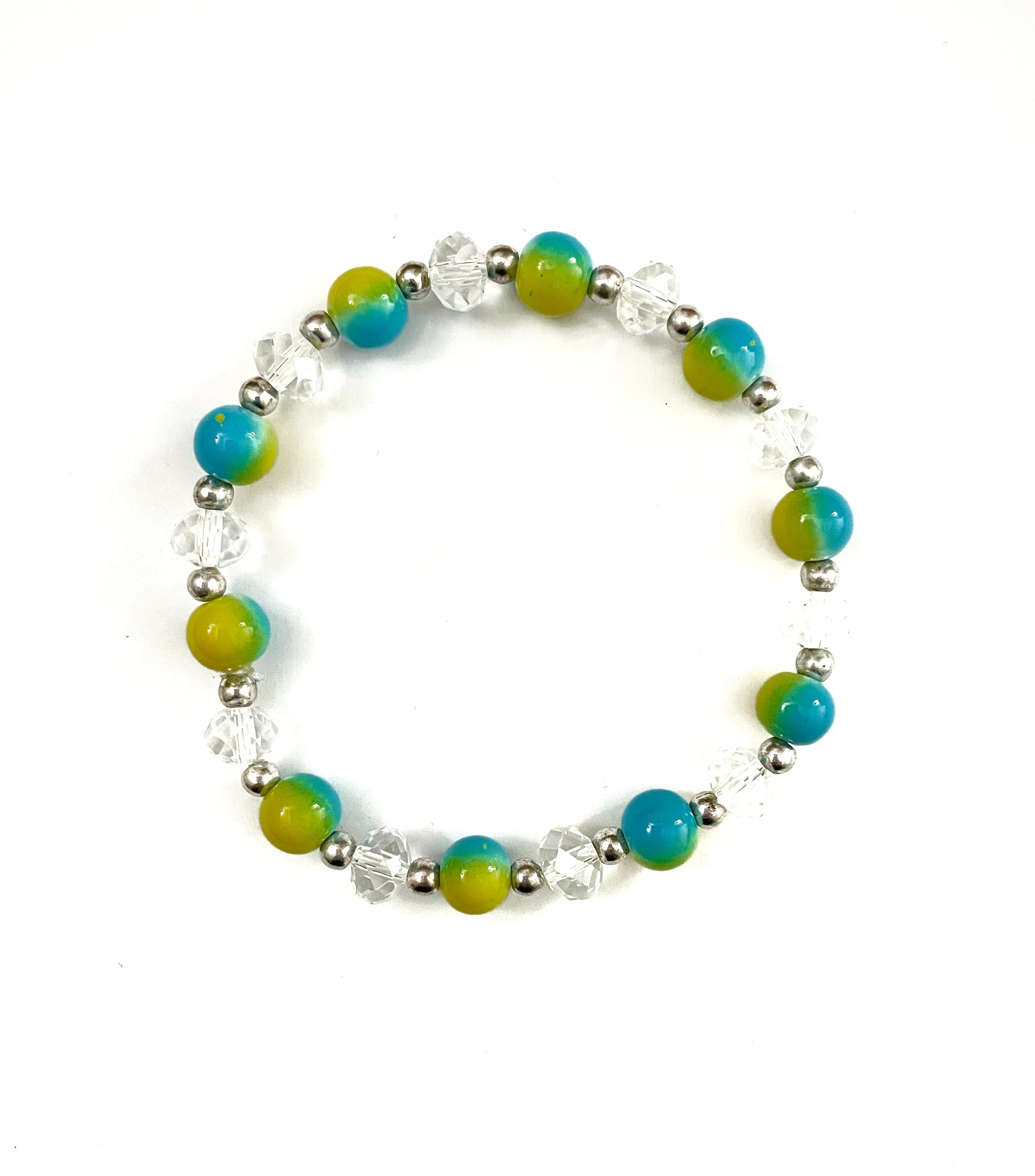 Blue and Yellow Stretchy Bracelet