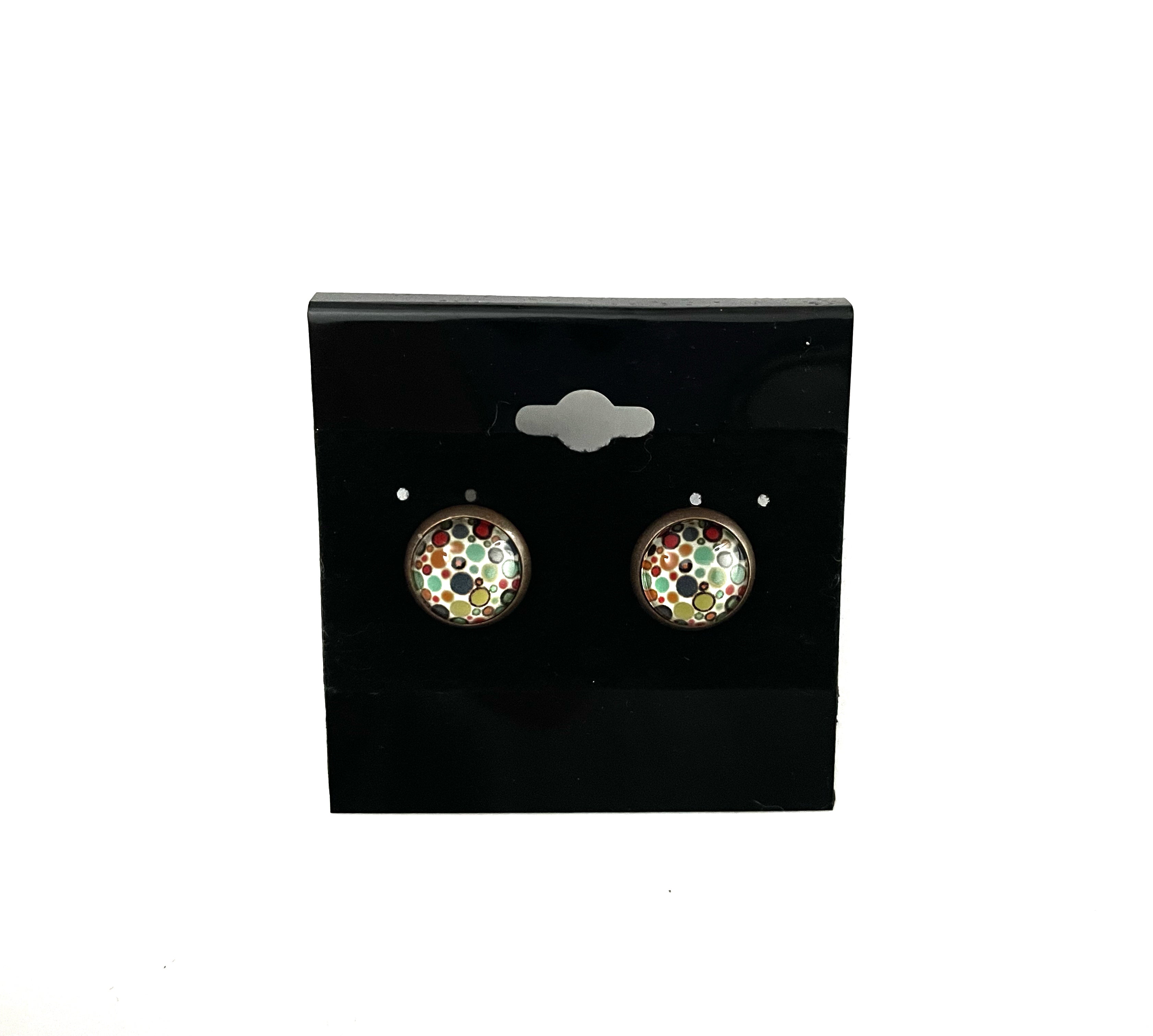Colorful Post Earrings - Multiple Options - Antique Bronze Posts