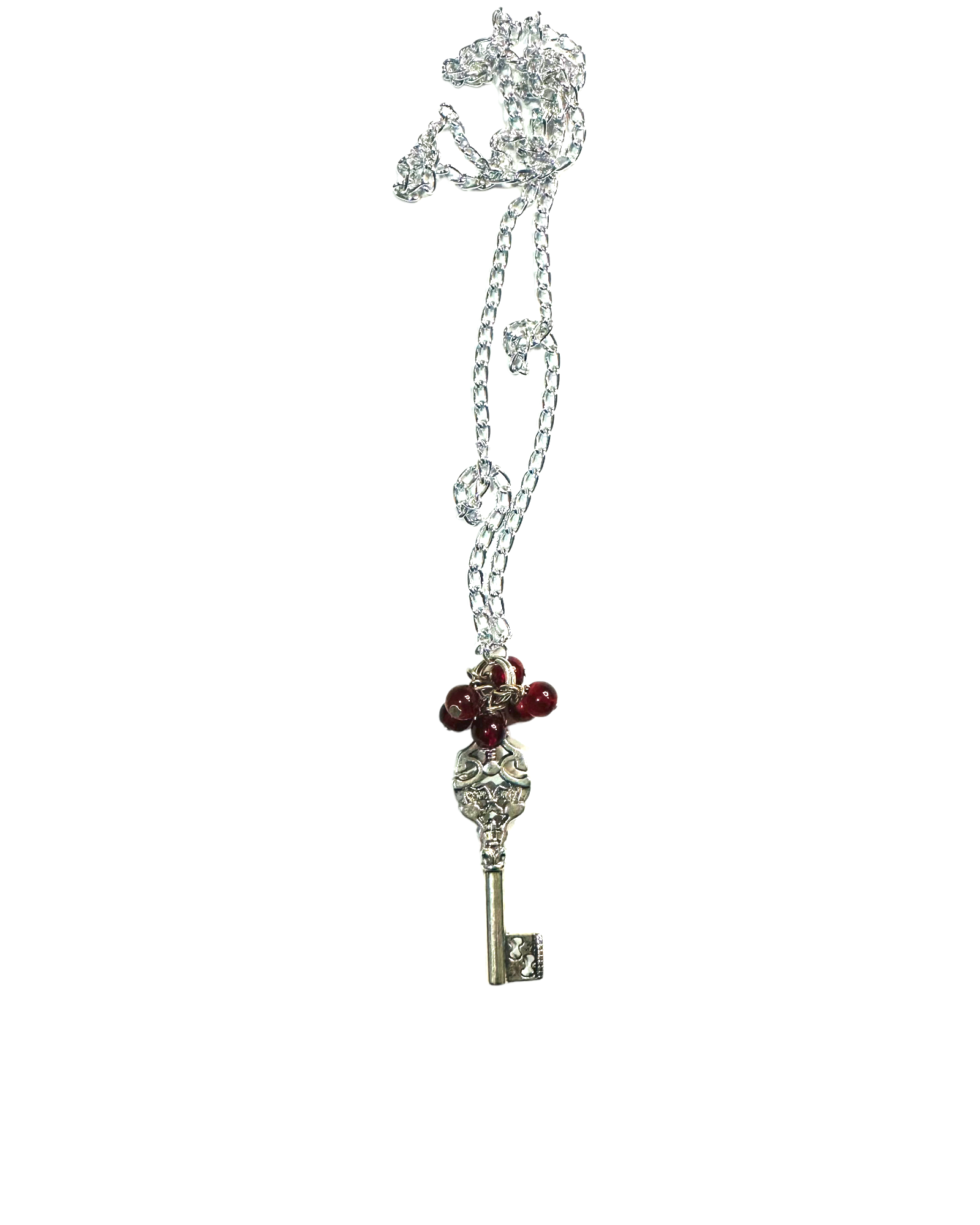 Key Charm Cluster Necklace