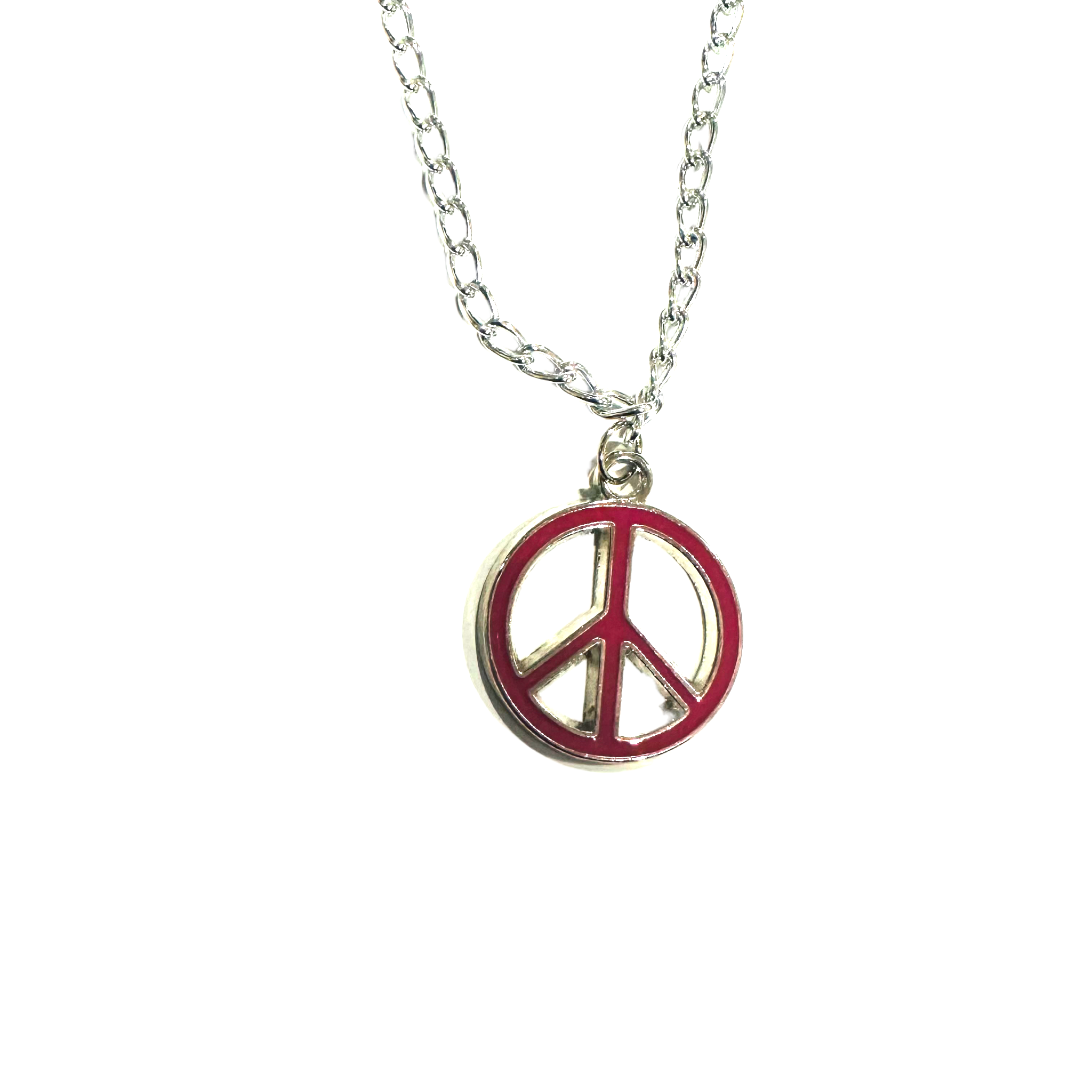 Peace Symbol Metal Necklace