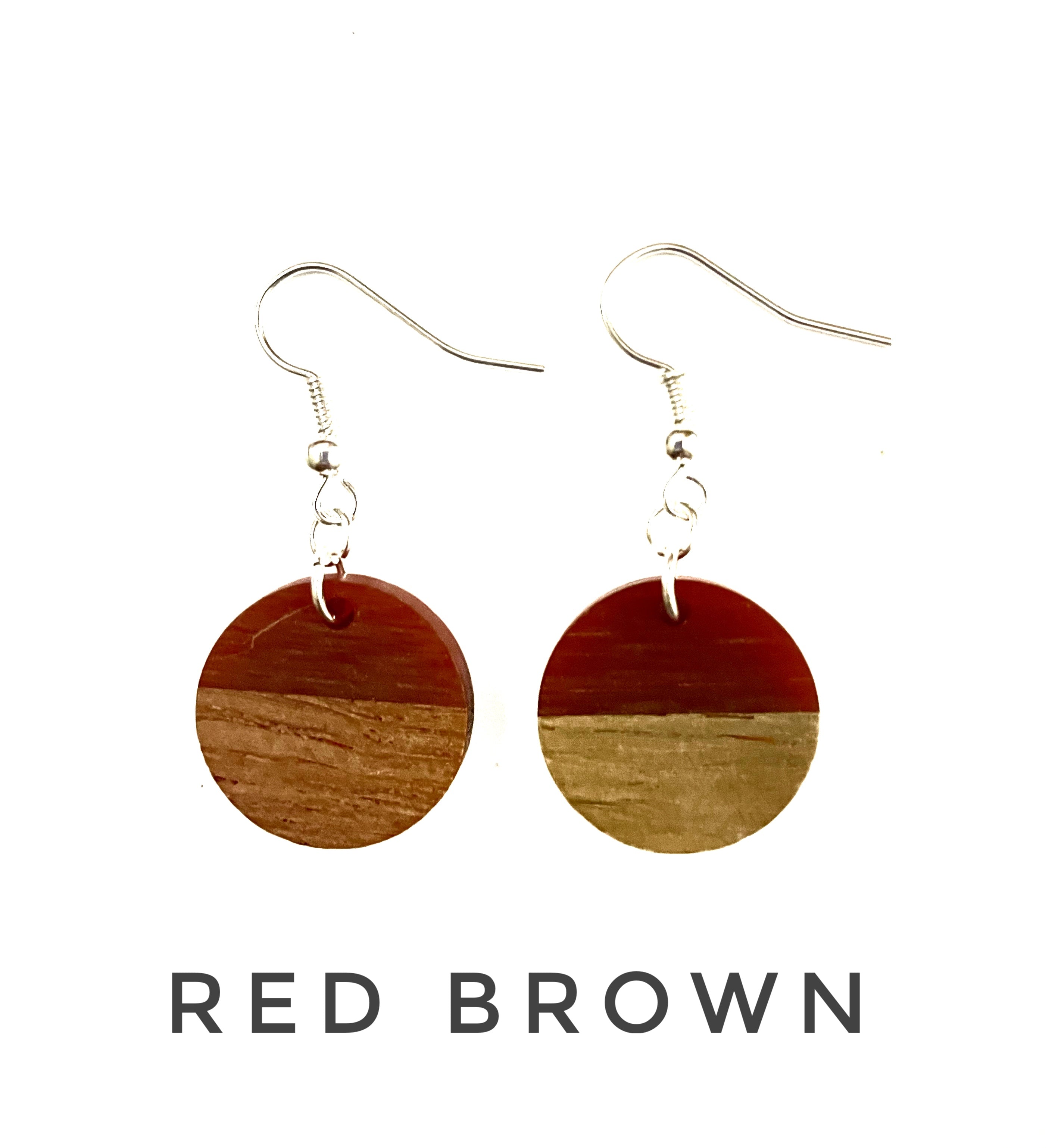 Small Circle Resin & Wood  Earrings