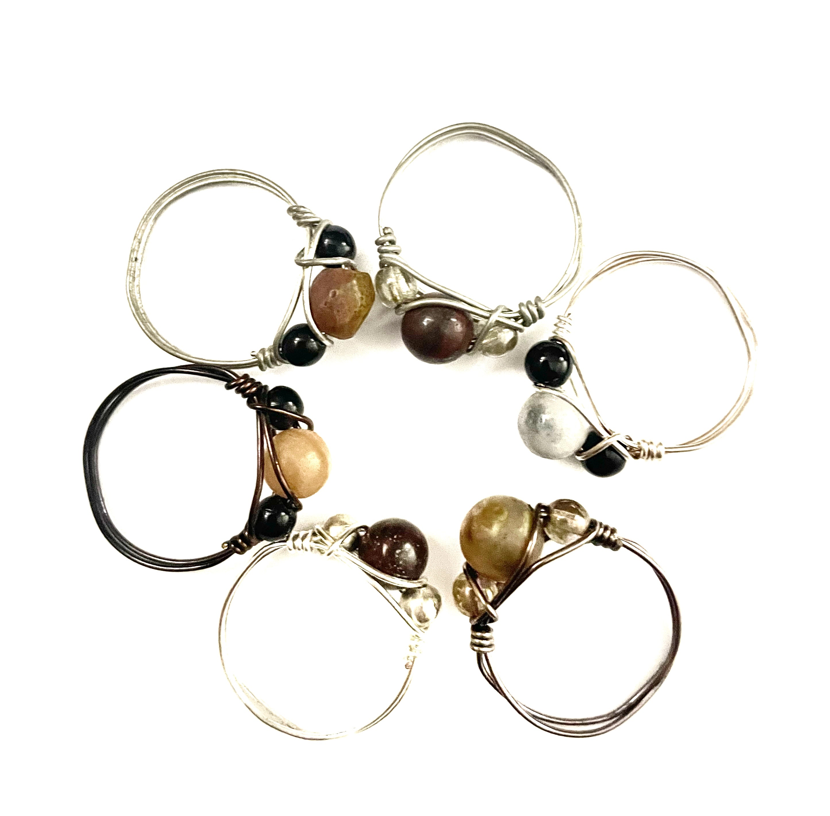 Gemstone Wire Wrapped Rings