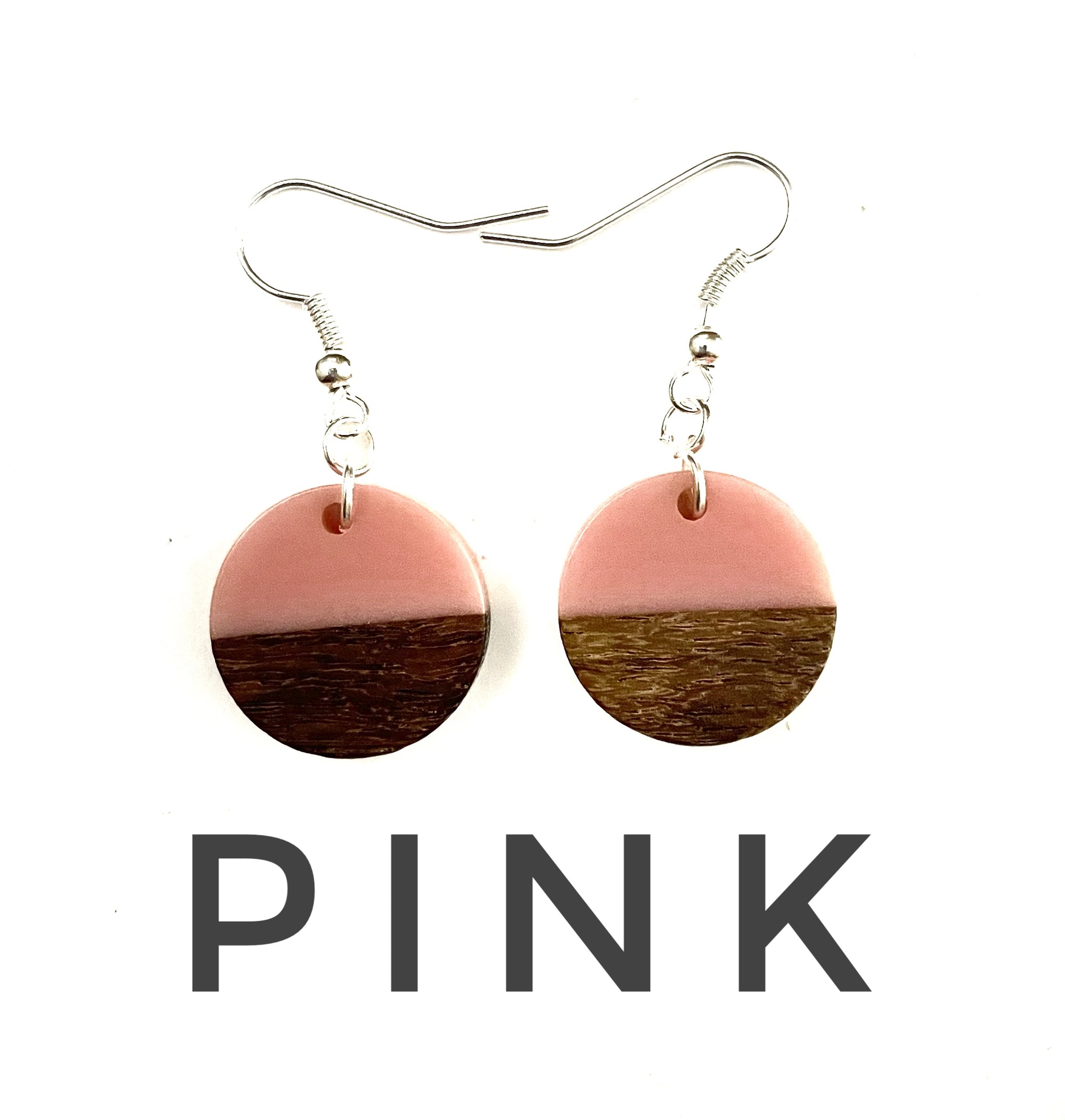 Small Circle Resin & Wood Earrings