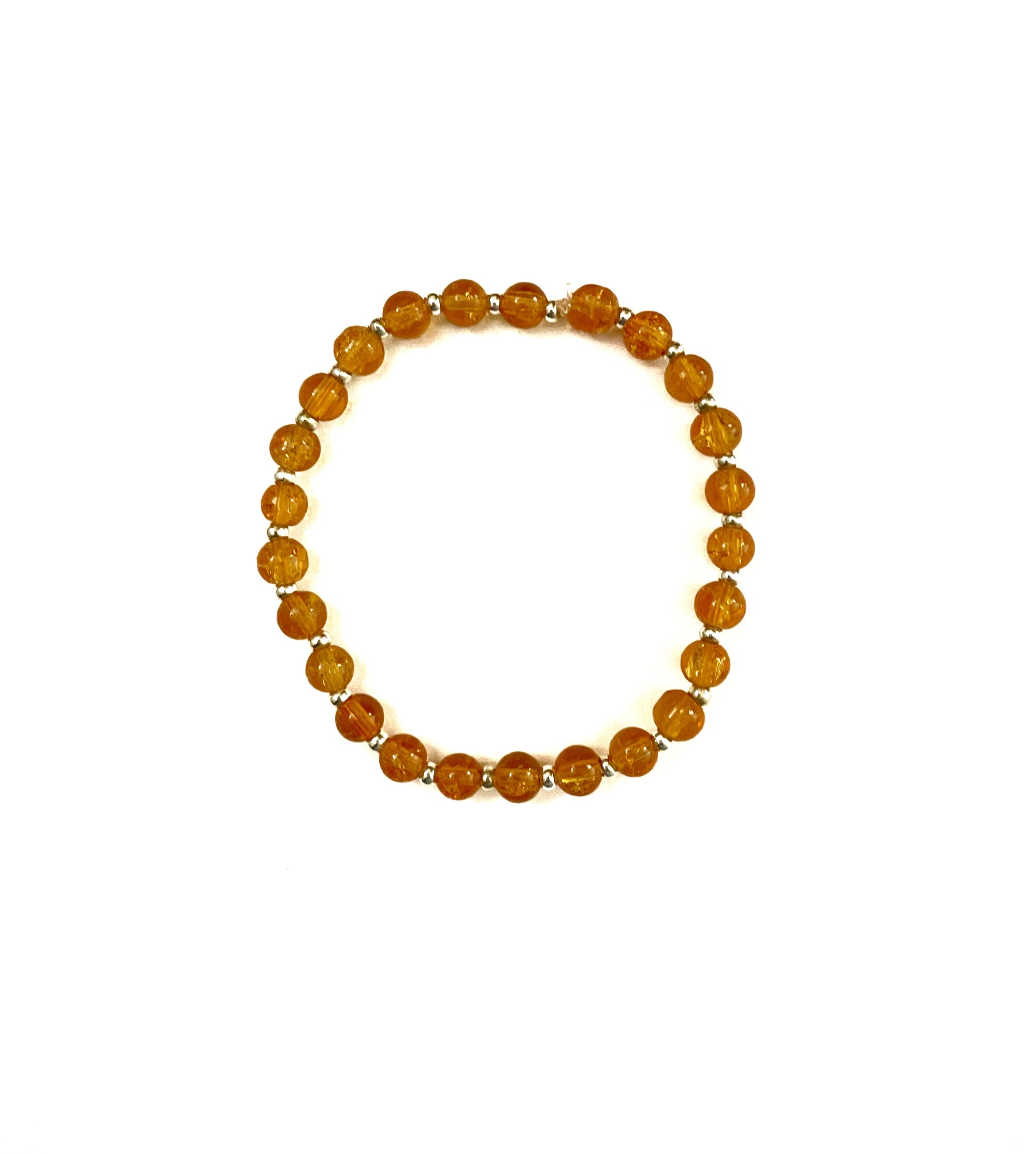 Crackle Ember Glass Stretchy Bracelet