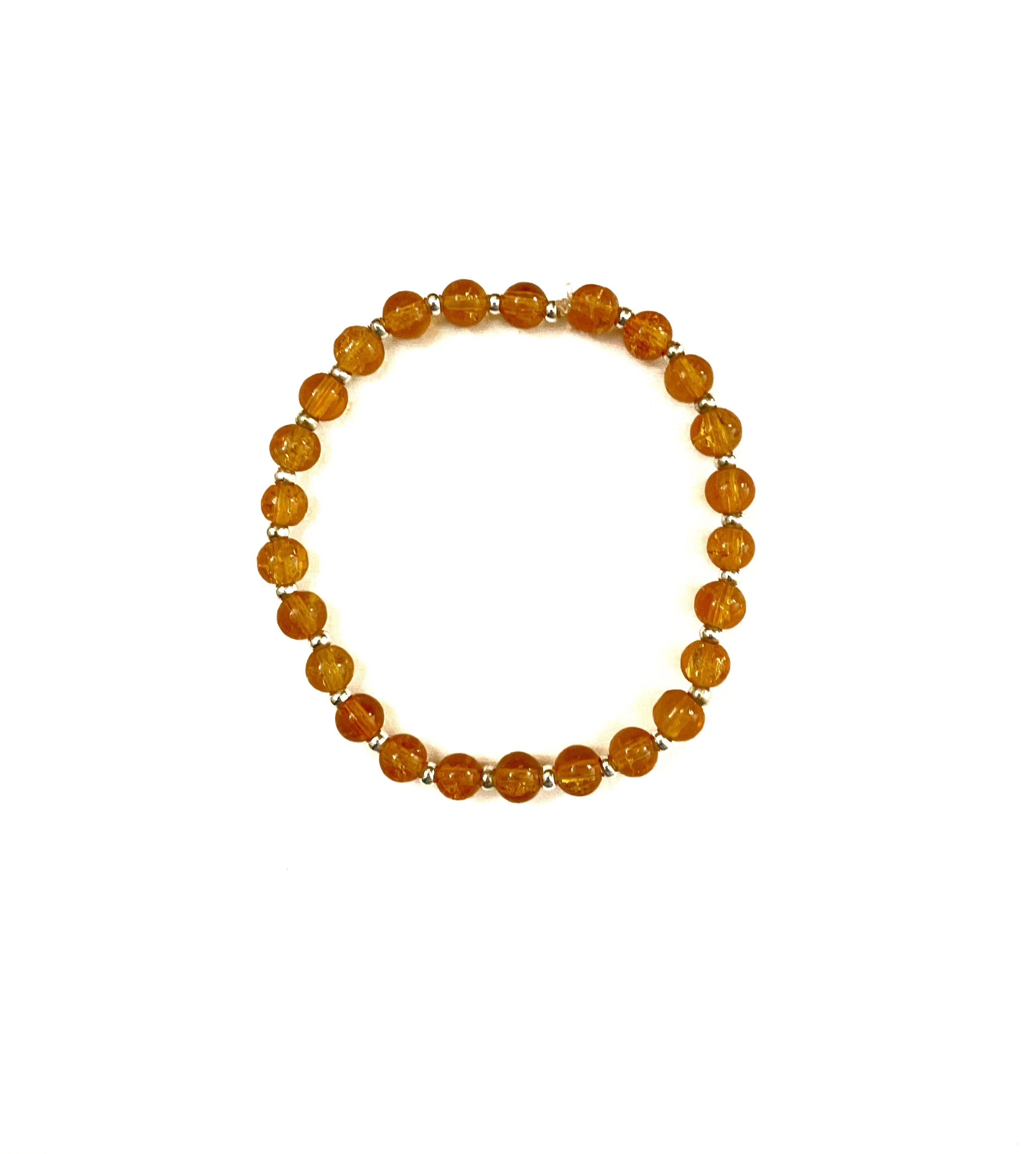 Crackle Ember Glass Stretchy Bracelet