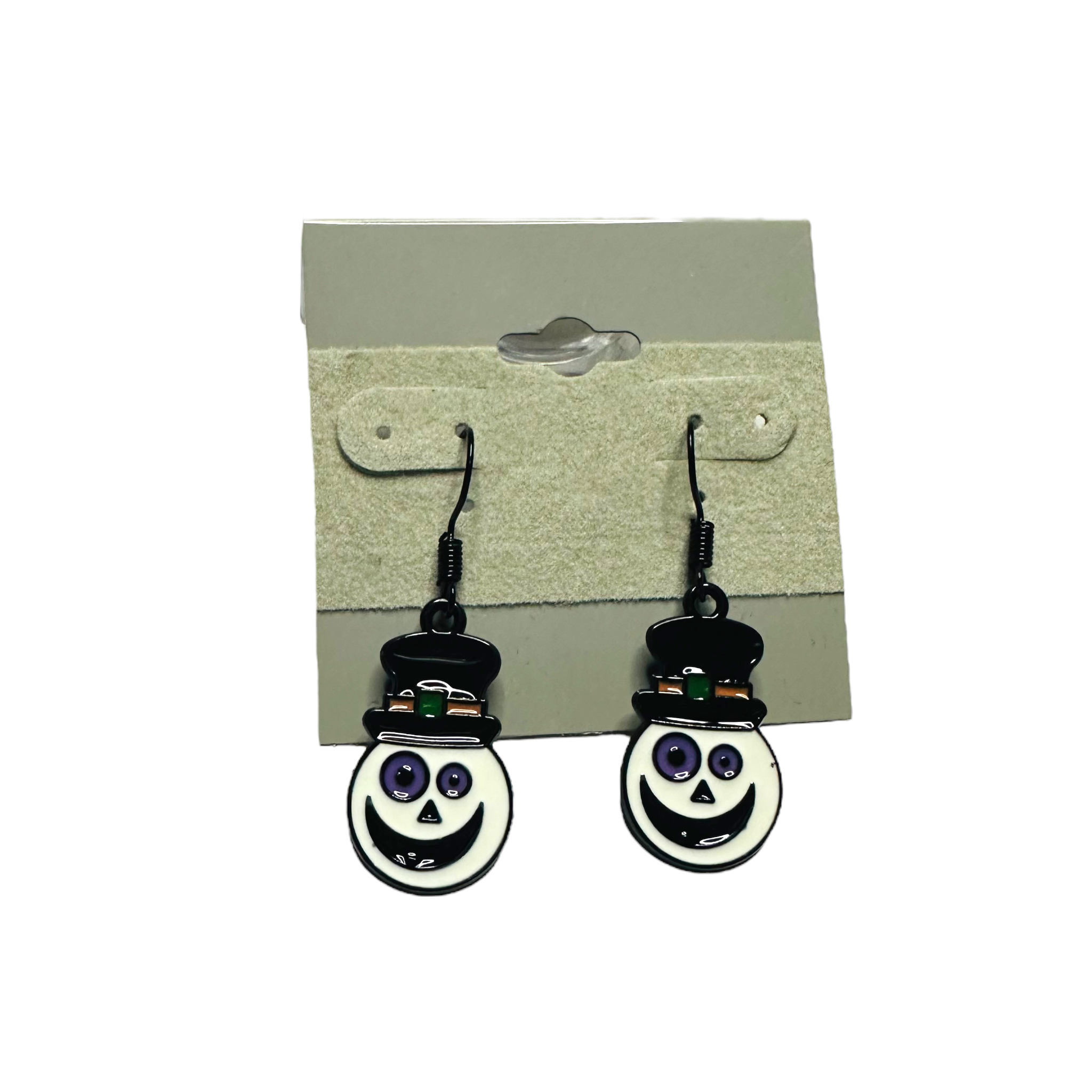 Black Outlined Face Dangle Earrings