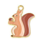 Autumn Theme Light Gold Alloy Enamel Pendant - 16-28x12.5-23.5x1-2.5mm