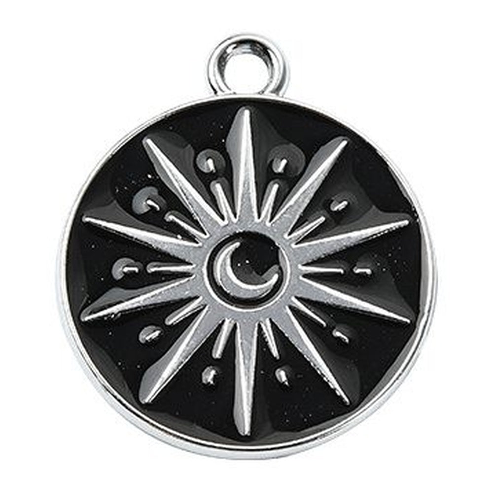 Halloween Platinum Alloy Mixed Color Enamel Pendant -  22-26x19-28.5x1-1.5mm