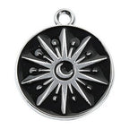 Halloween Platinum Alloy Mixed Color Enamel Pendant -  22-26x19-28.5x1-1.5mm