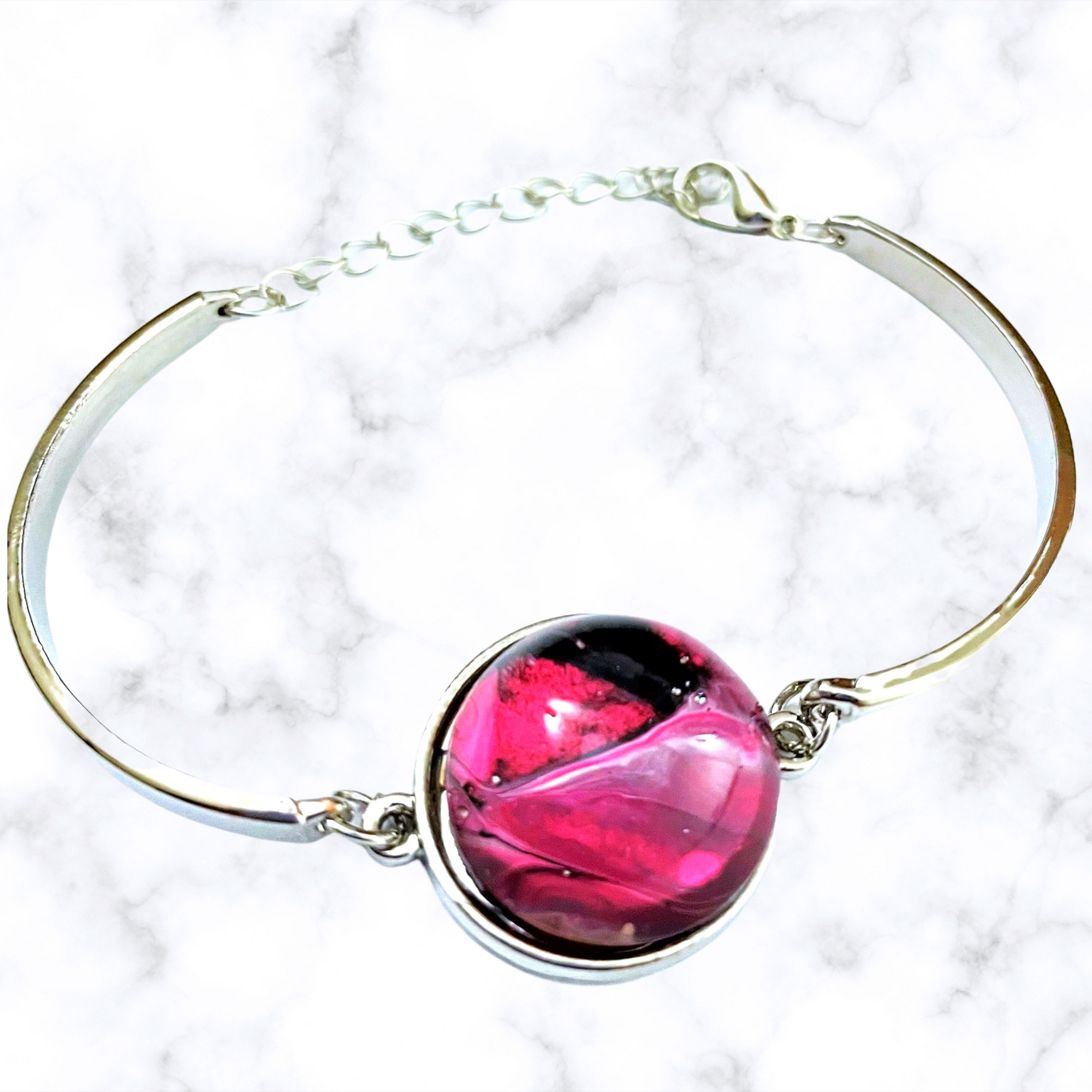 Pink Swirl Acrylic Paint Bracelets