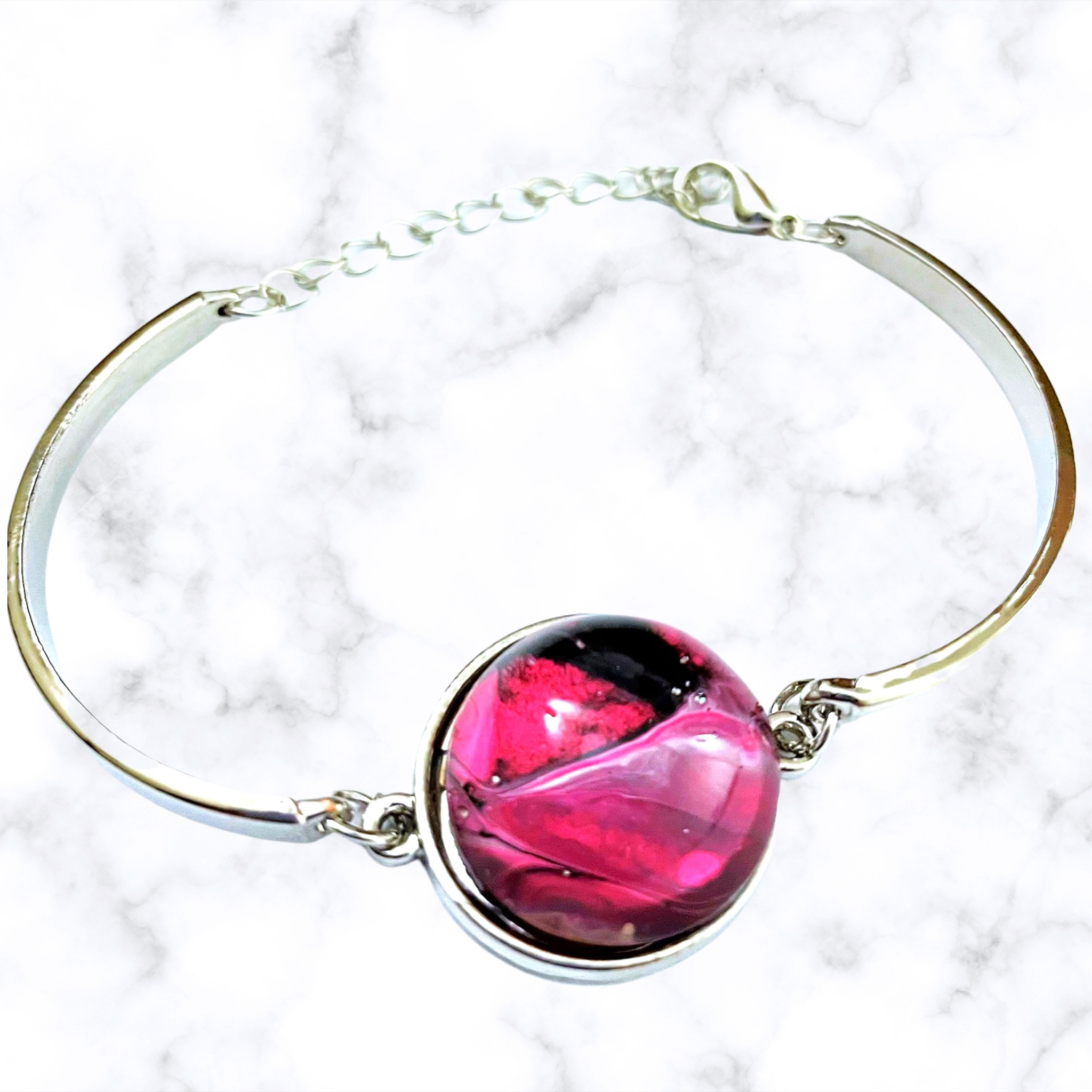 Pink Swirl Acrylic Paint Bracelets