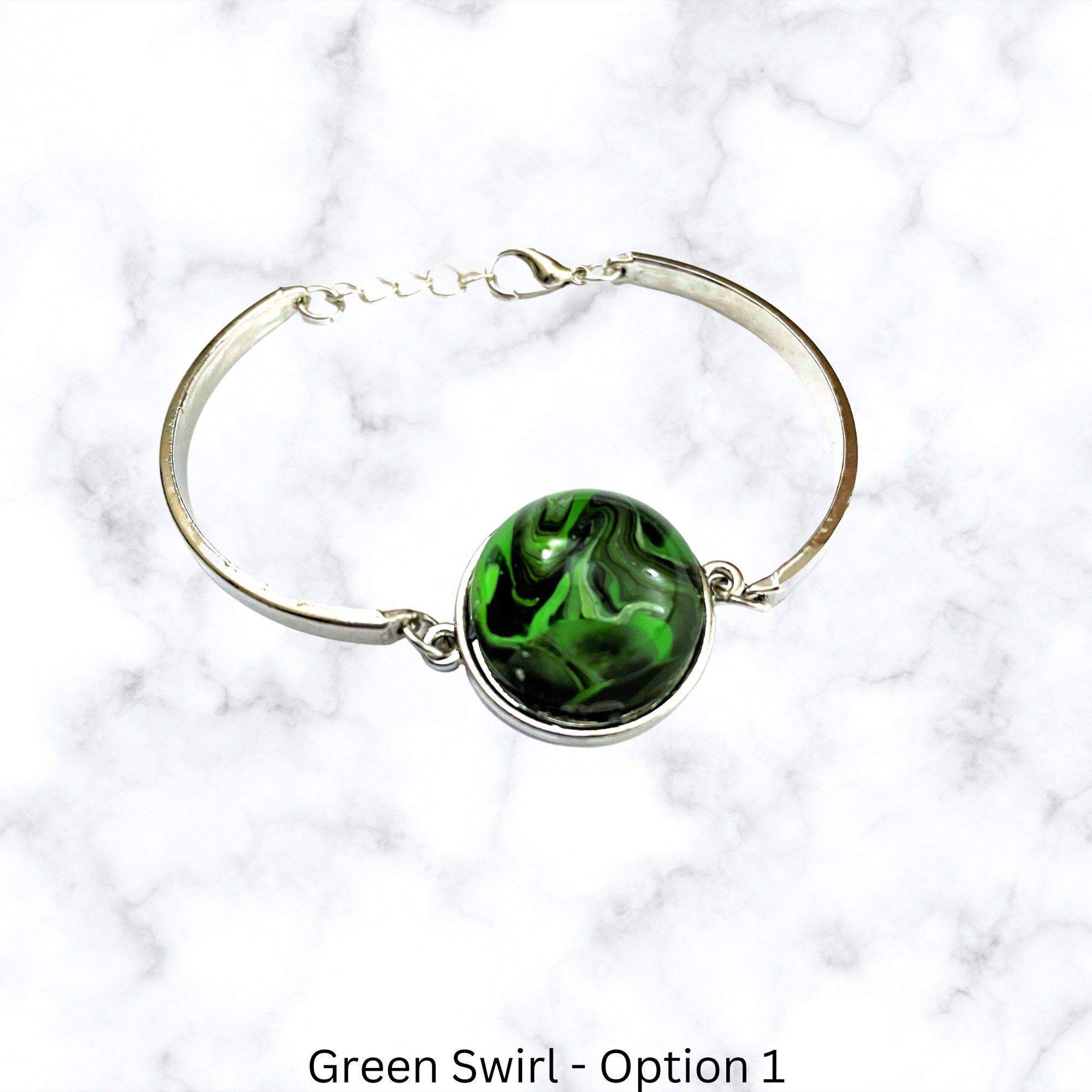Green Swirl Acrylic Paint Bracelets