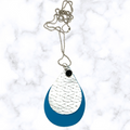 Blue and Silver Leather Necklace