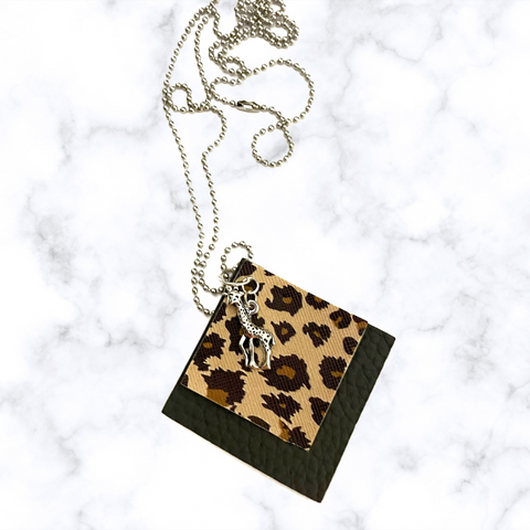 Giraffe Faux Leather Necklace