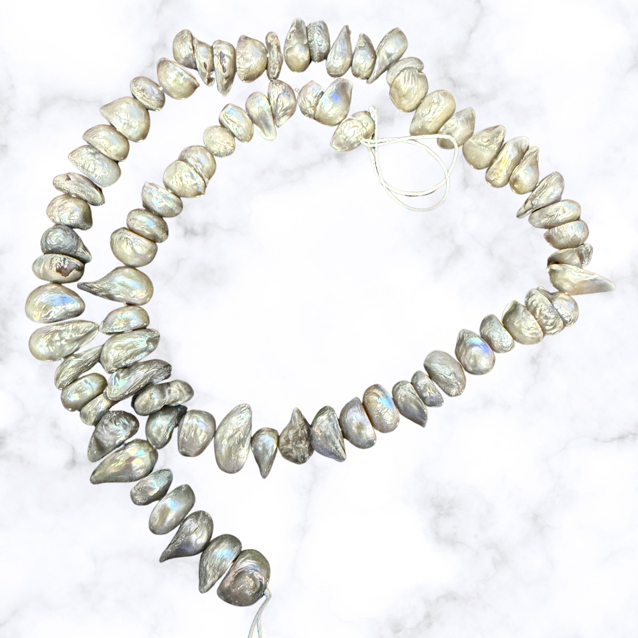 Grey Freshwater Cultured Pearl - Center Drilled - 10x6mm - Appx 67 per strand - Hagar