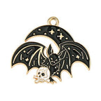 Halloween Alloy Enamel Pendants - Bat - 19.5-28x21-28x1-1.5mm
