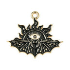 Halloween Alloy Enamel Pendants - Bat - 19.5-28x21-28x1-1.5mm