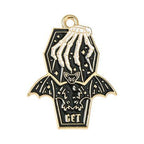 Halloween Alloy Enamel Pendants - Bat - 19.5-28x21-28x1-1.5mm