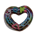 Smoky purple clear acrylic heart with rainbow letters