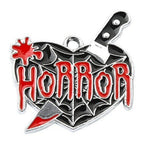 Halloween Platinum Alloy Mixed Color Enamel Pendant -  22-26x19-28.5x1-1.5mm
