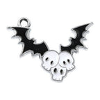 Halloween Platinum Alloy Mixed Color Enamel Pendant -  22-26x19-28.5x1-1.5mm