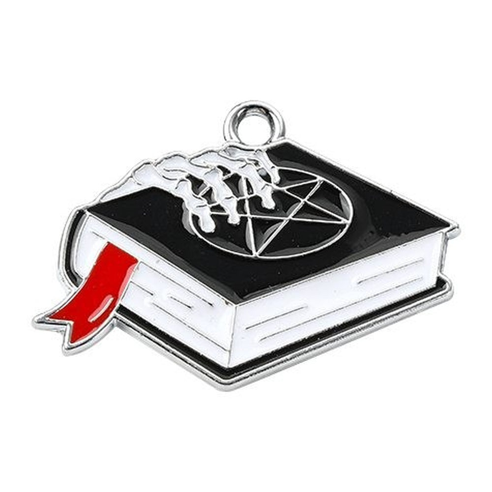 Halloween Platinum Alloy Mixed Color Enamel Pendant -  22-26x19-28.5x1-1.5mm