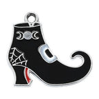 Halloween Platinum Alloy Mixed Color Enamel Pendant -  22-26x19-28.5x1-1.5mm