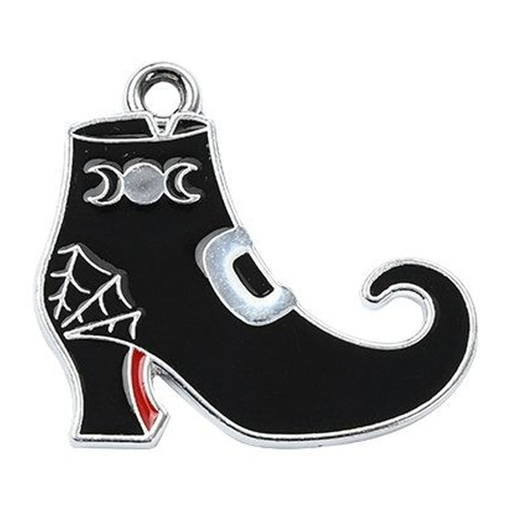 Halloween Platinum Alloy Mixed Color Enamel Pendant -  22-26x19-28.5x1-1.5mm
